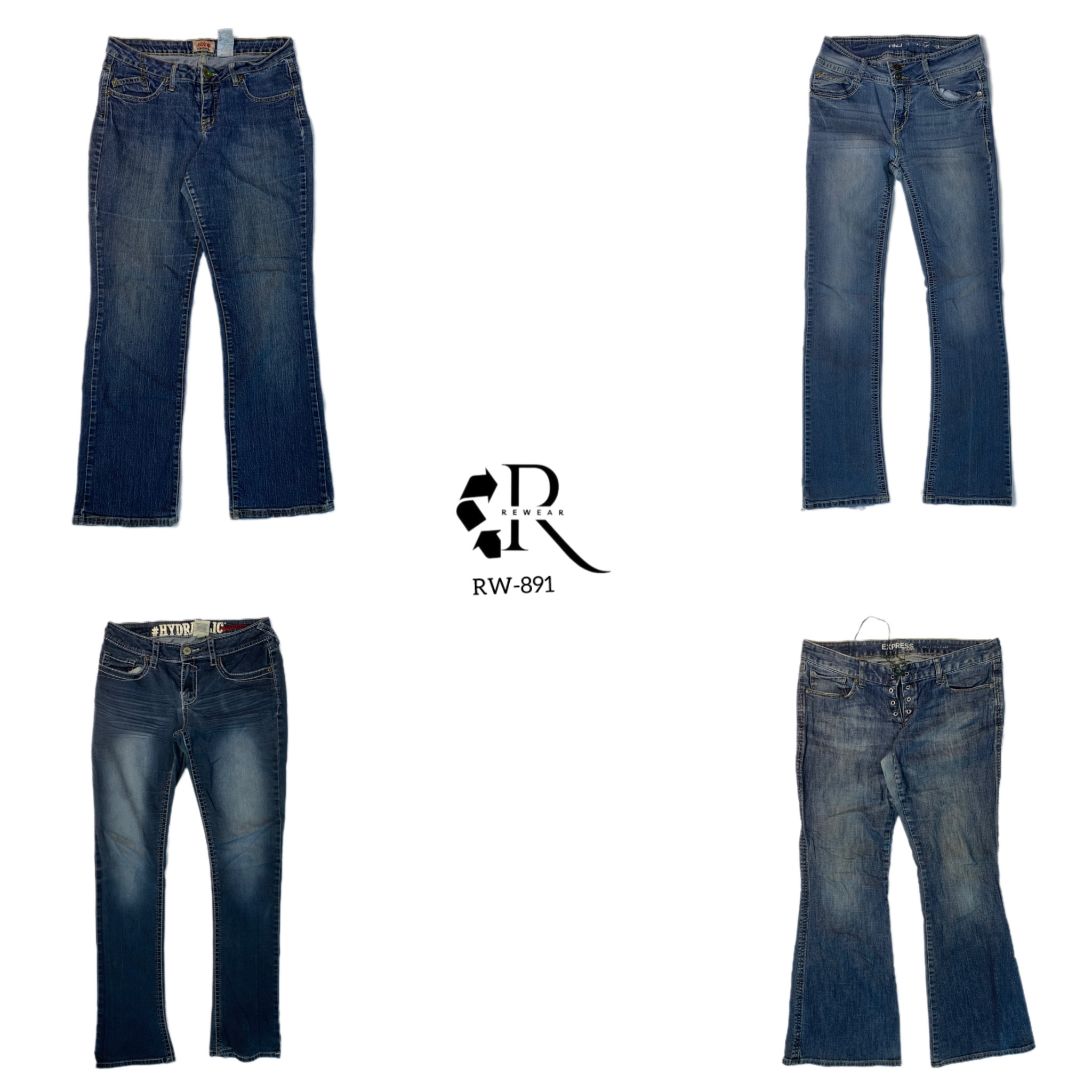 Jeans in denim a campana Y2K (Rw-891)