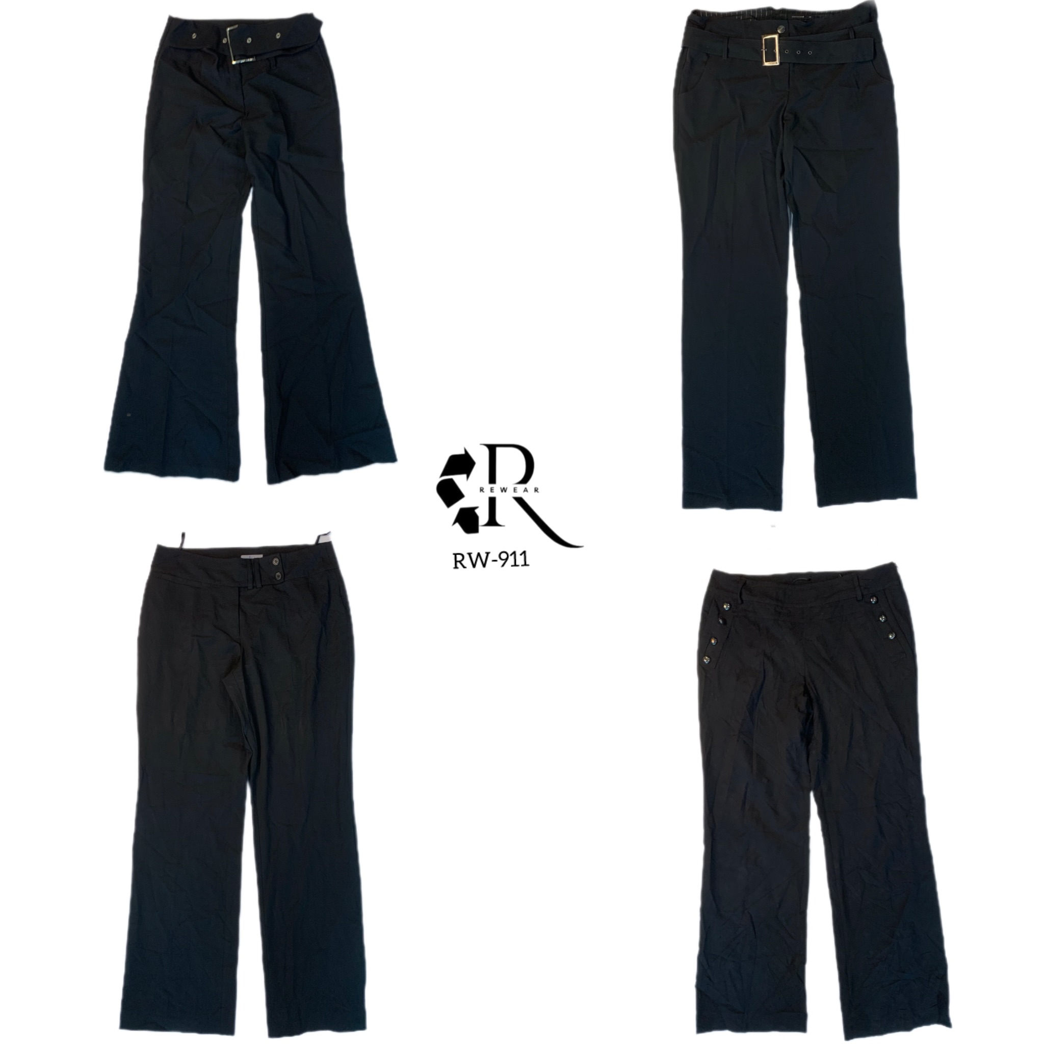 Pantalon formel évasé Y2K Office (RW-911)