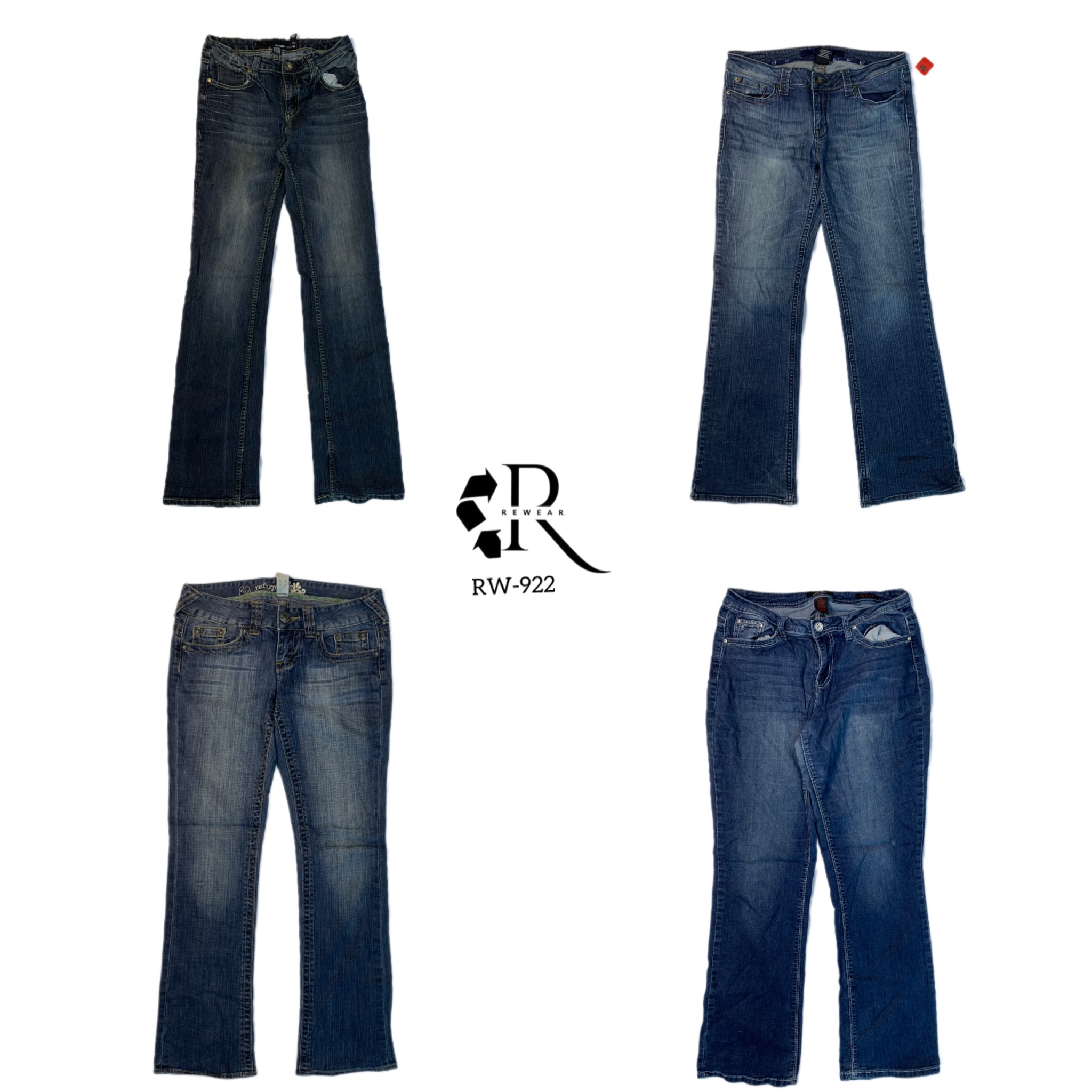 Y2K IT Girl Denim Flared Jeans (Rw-922)