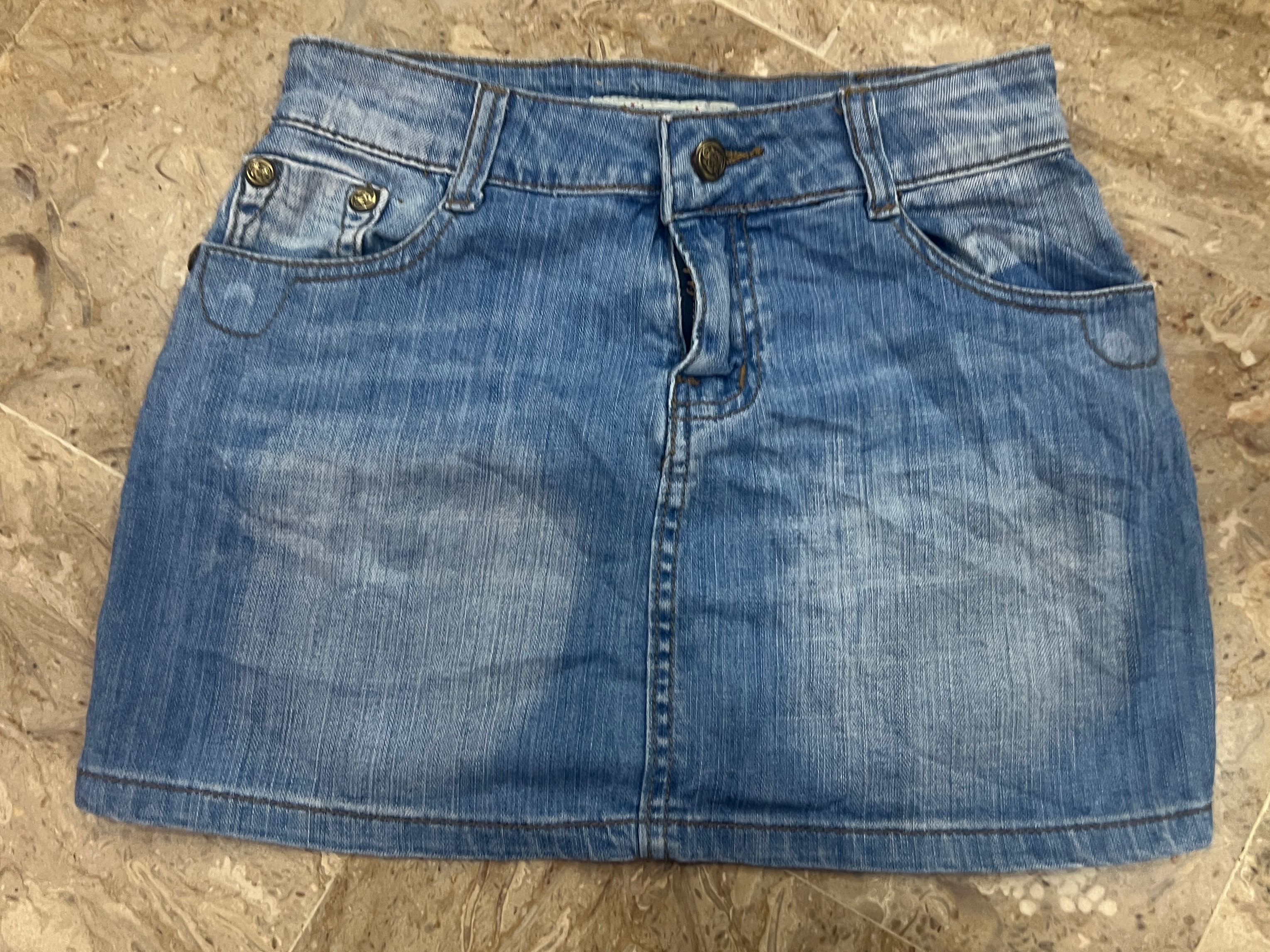 Denim mini skirt woman