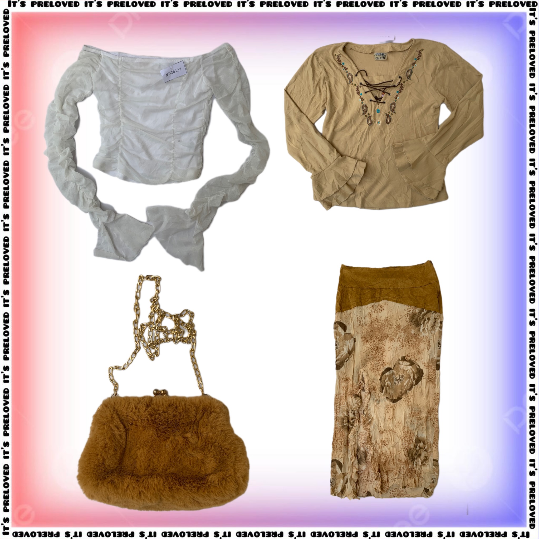 Y2K Boho Babe- Tops, Skirts and Bags Mix (SS-1381)