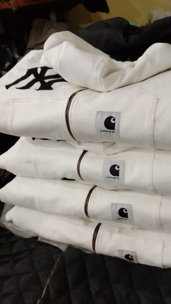 Carhartt x NY (Yankees) Active White Denim Rework Style Jackets