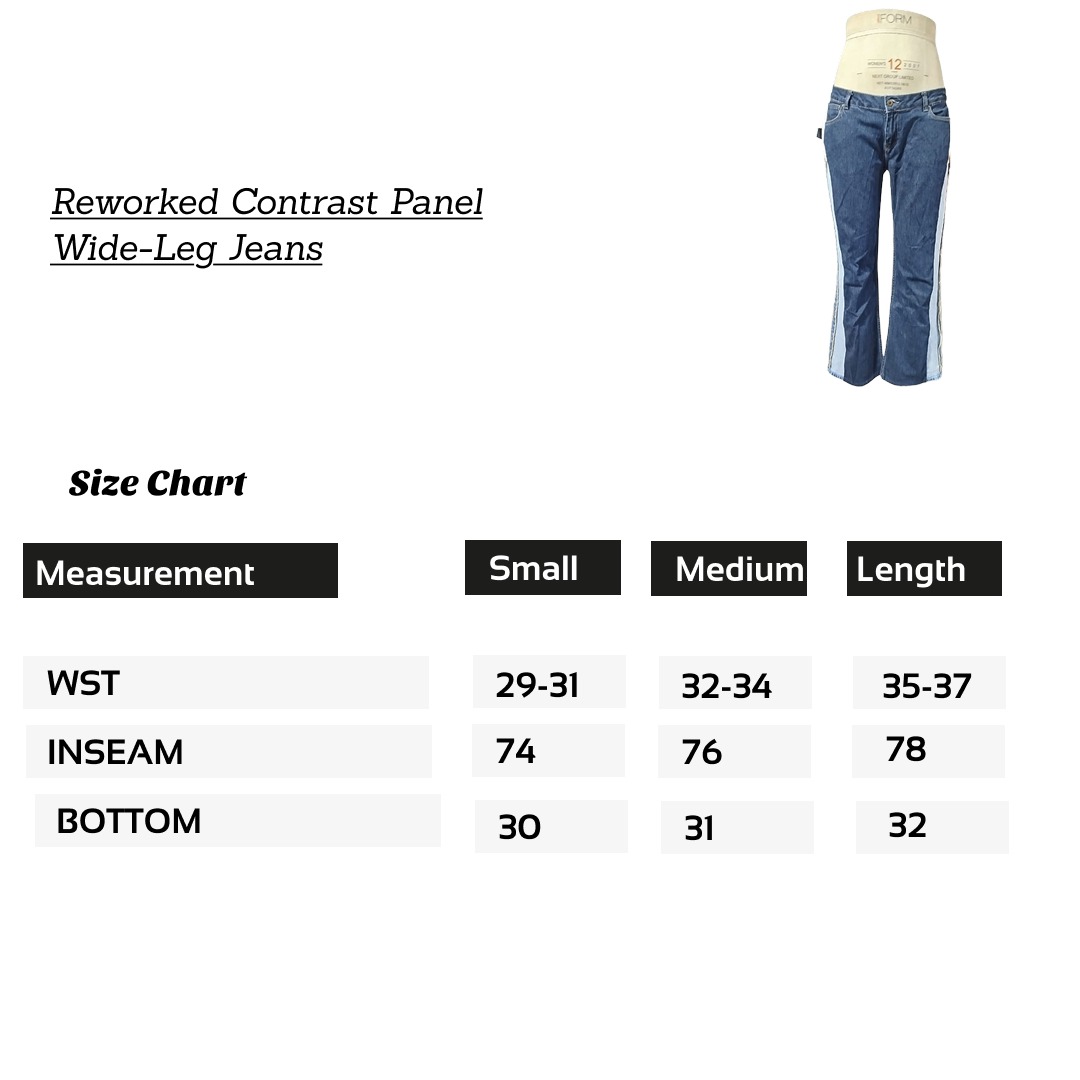 SS25 Upcycled Contrast Panel Wide-Leg Jeans