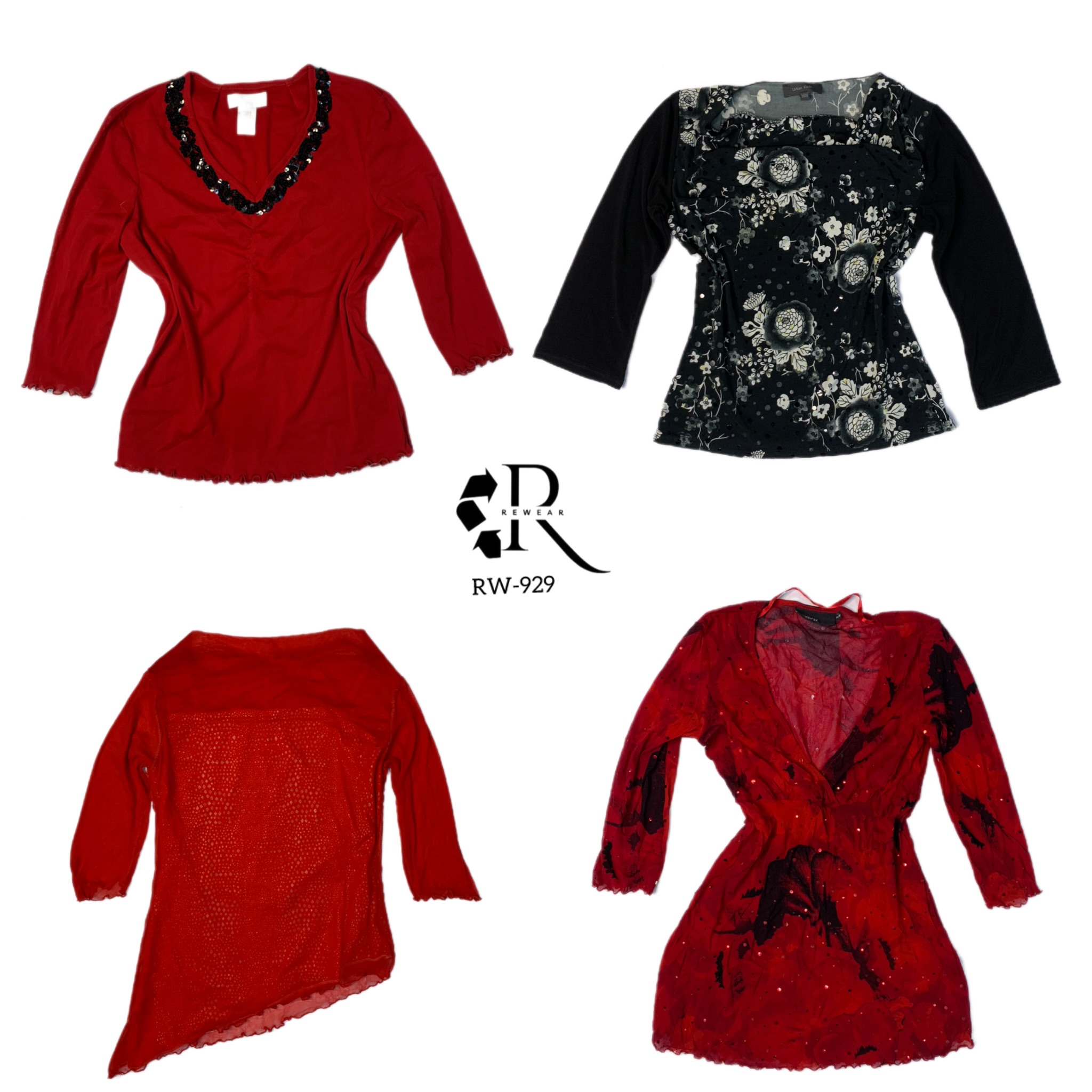 Y2K Date Night Mesh Mix Full Sleeve Tops (RW-929)