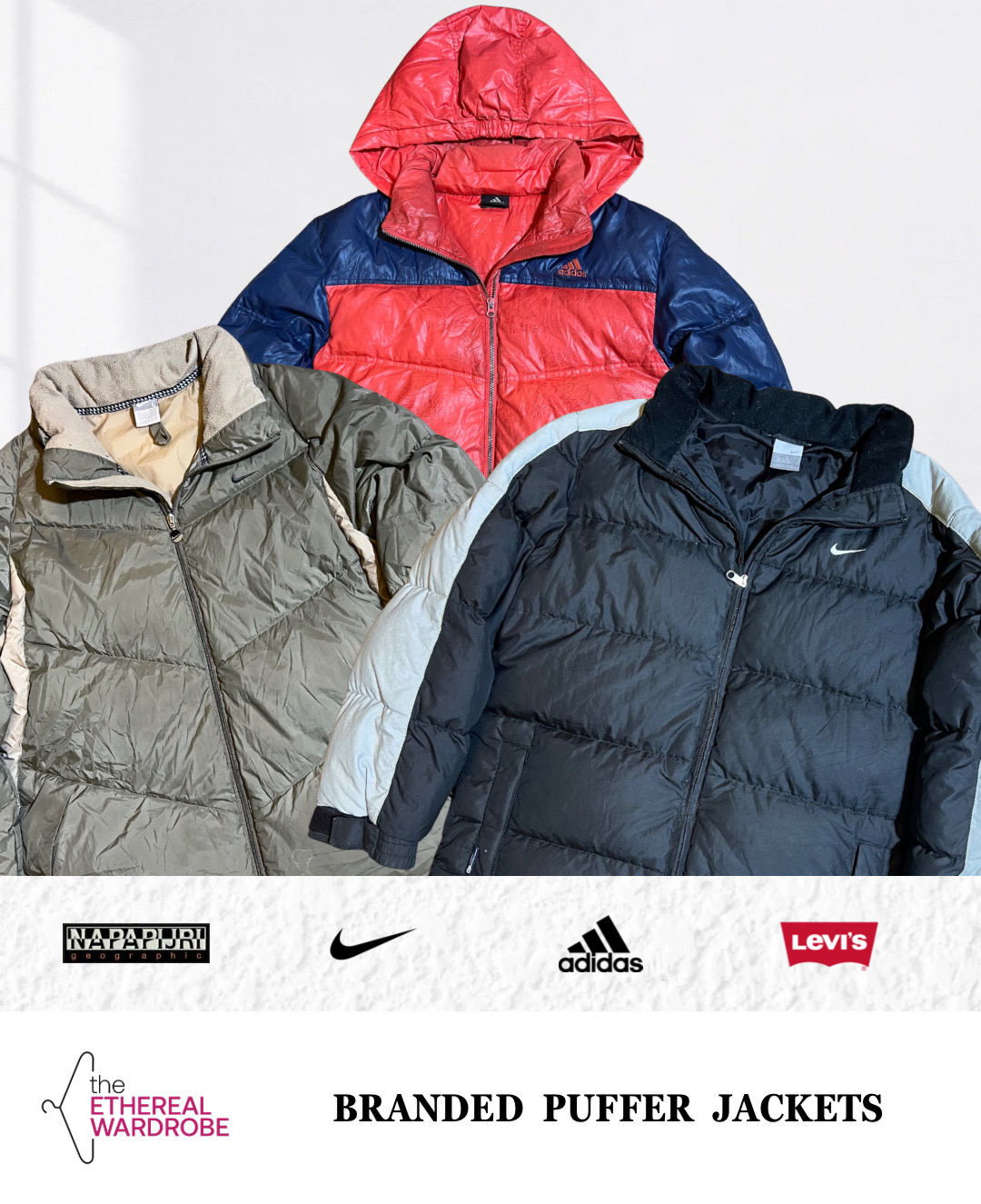 ブランドダウン / パファージャケット ヴィンテージ ナイキ、アディダス、ナパピリ & リーバイス