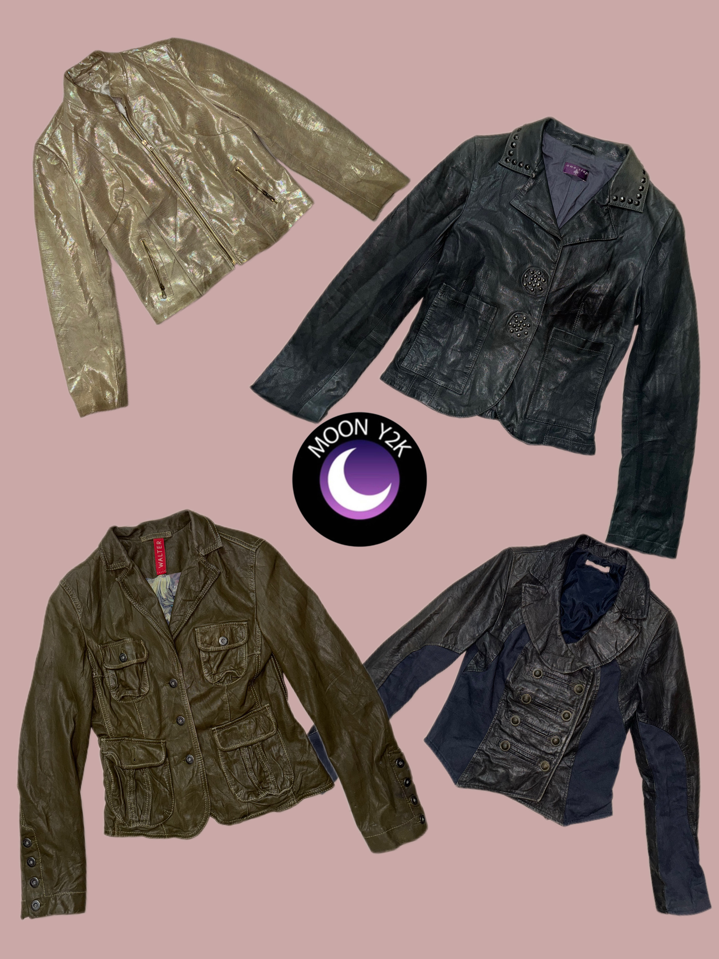 Y2K Retro style leather jacket (M-707)