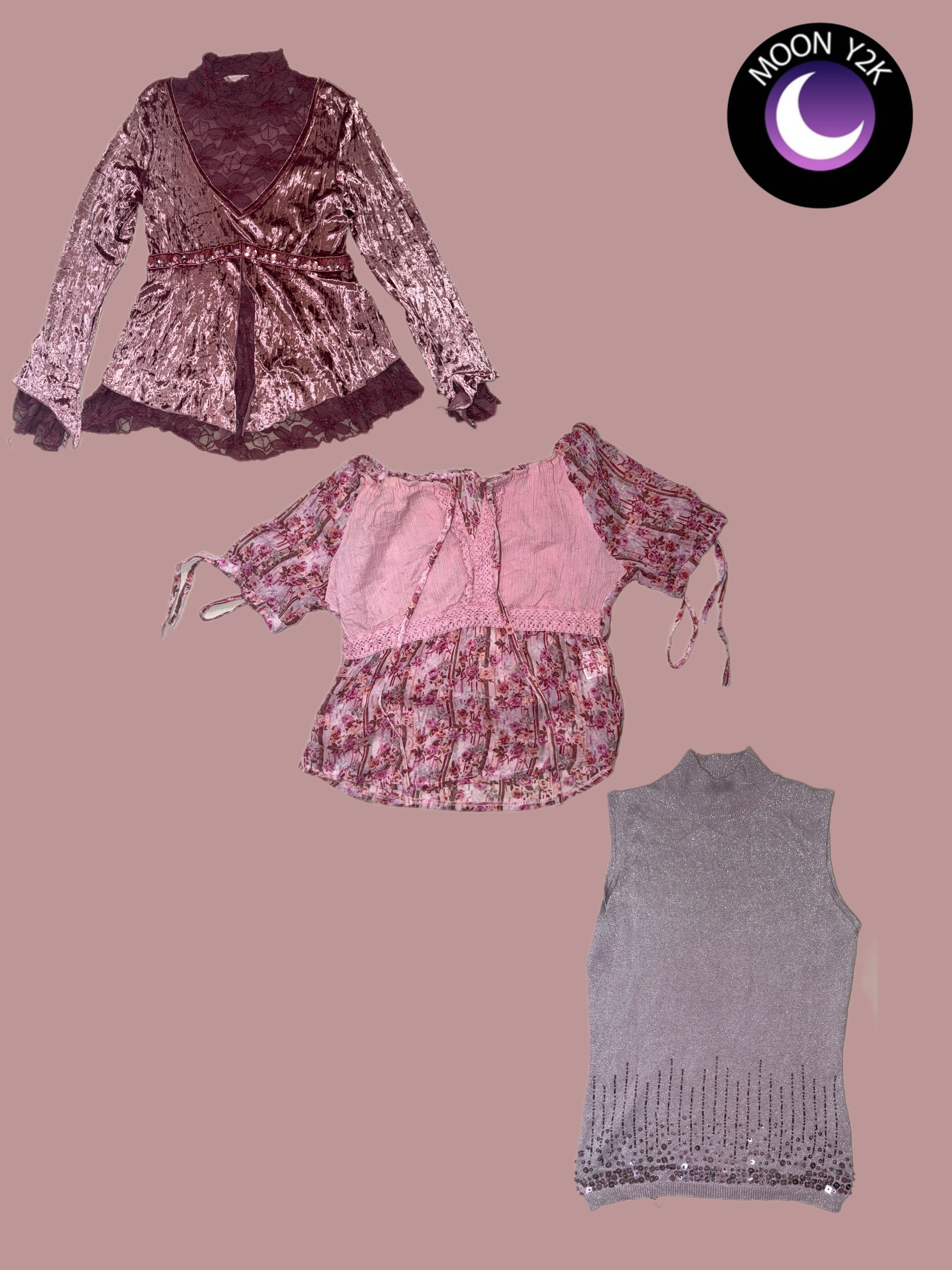 Y2K Pretty Pink tops (M-686)