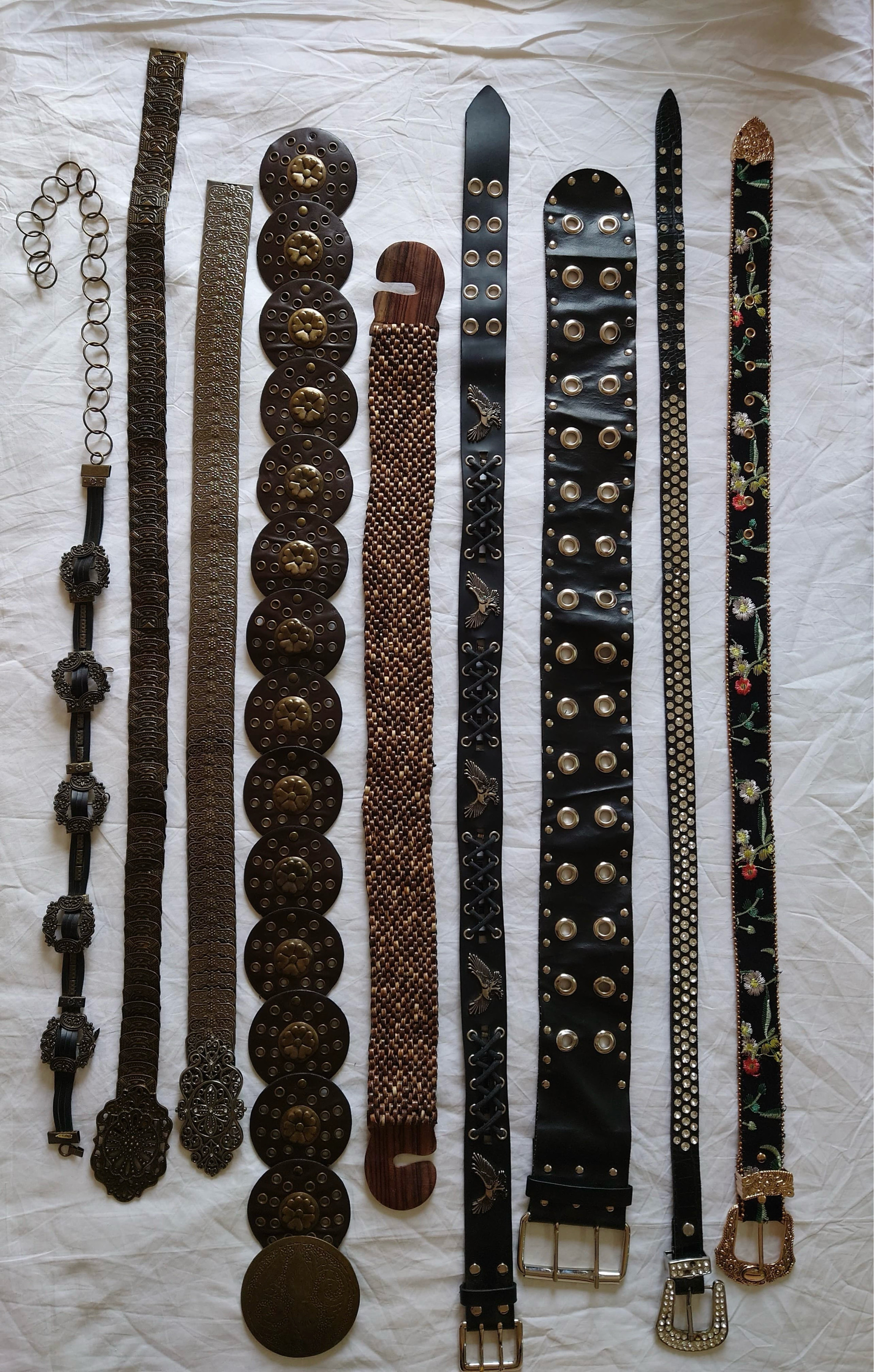 Y2K  Gothic Black E Girl Belts mix