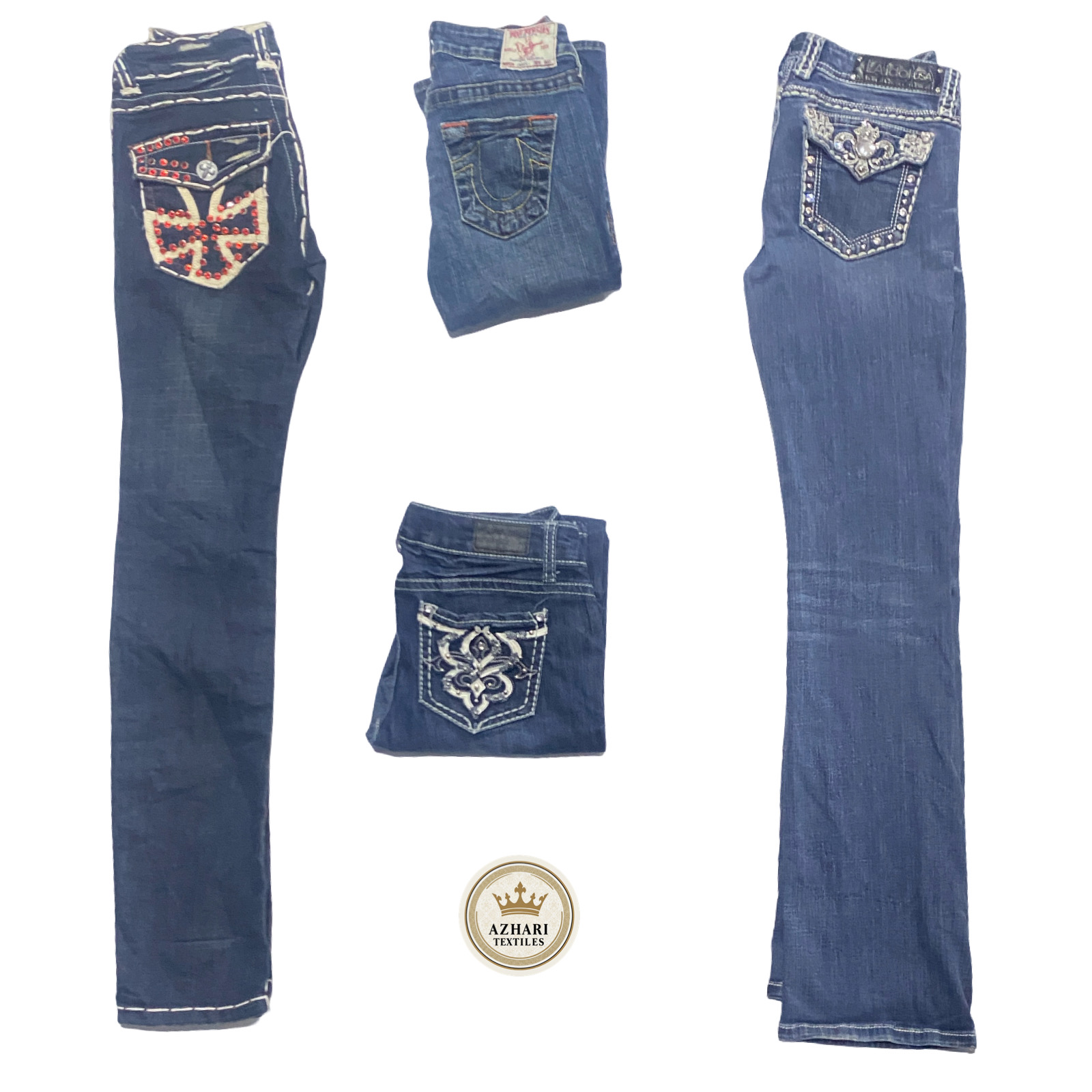 Y2K Embellished Jeans 10pcs AT81