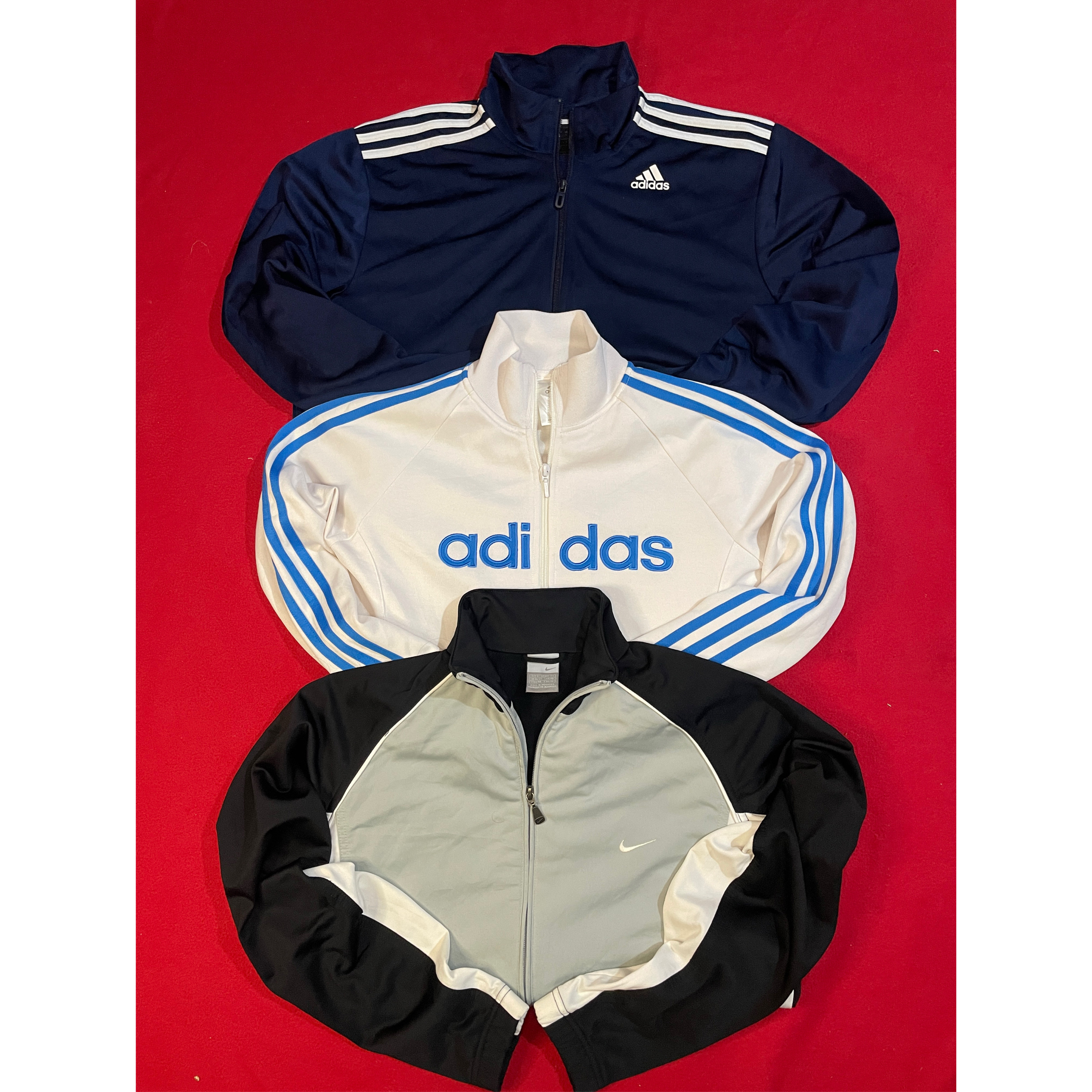 Nike and Adidas track jackets