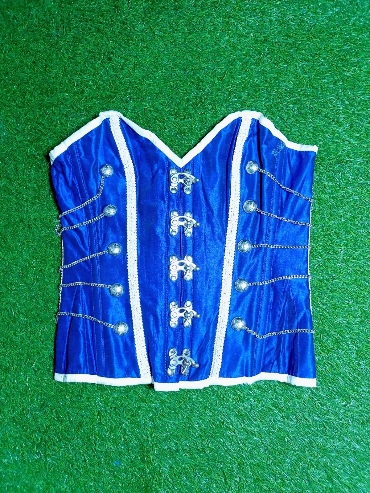 SAY#307 Vintage Royal Blue Corset | Elegant Gothic..