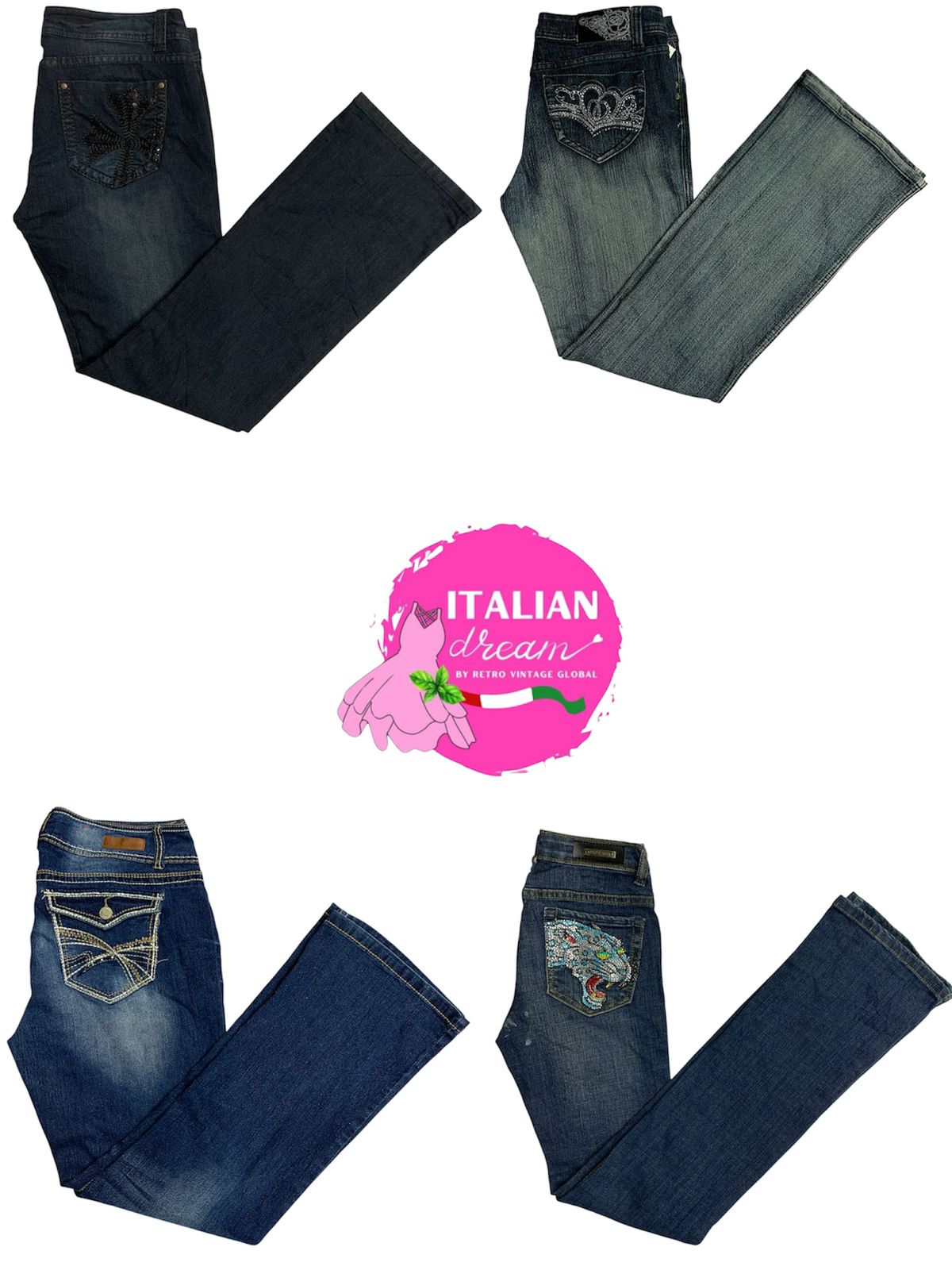 Y2k unique flared jeans