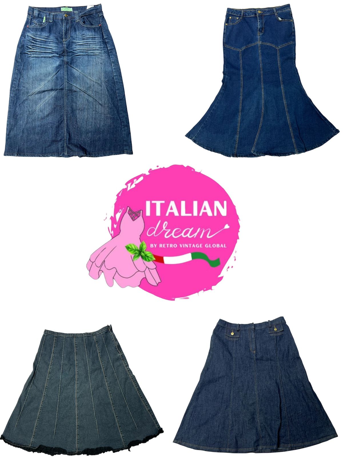 Y2k unique denim long skirts