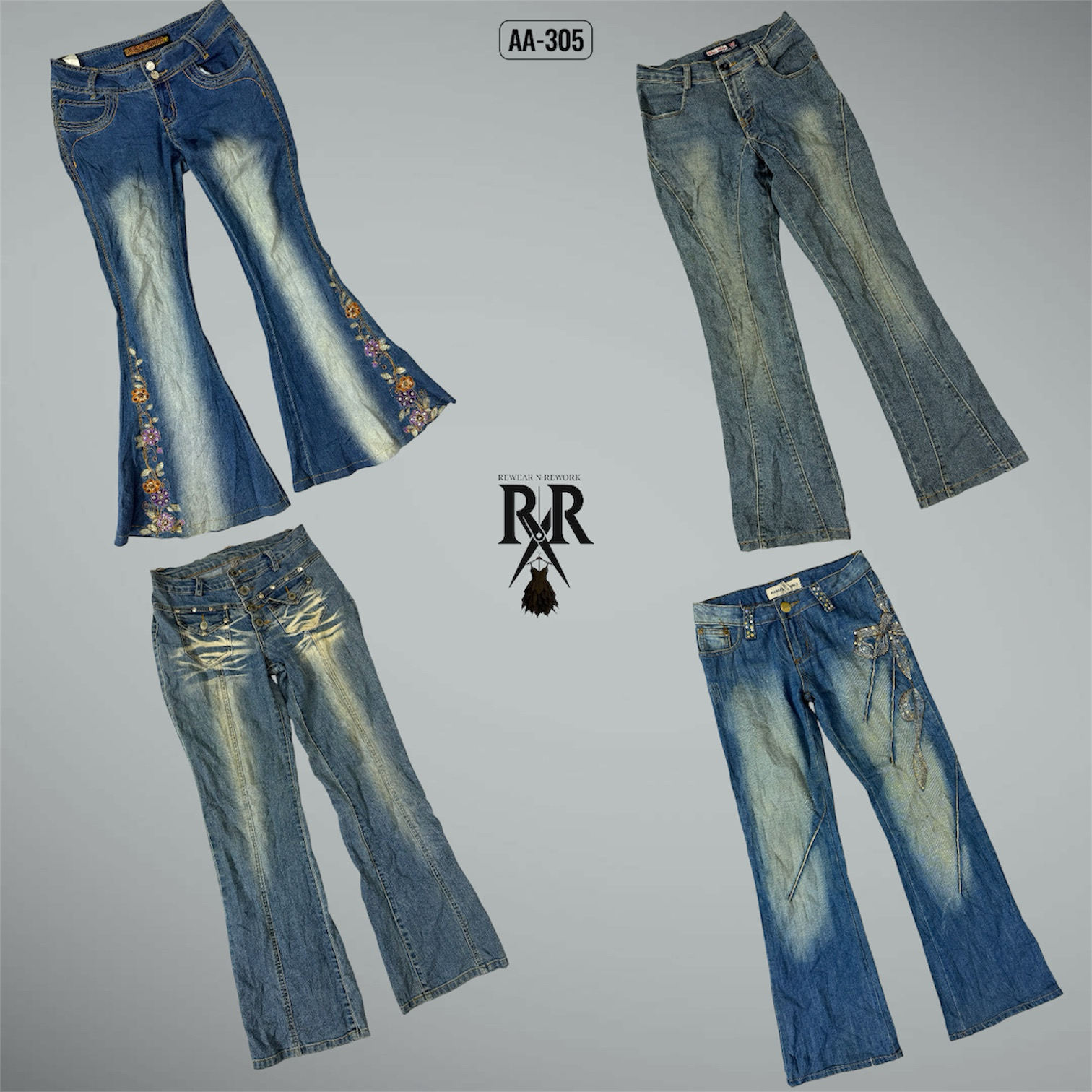Y2K IT Girl Unique Denim Jeans (AA-305)