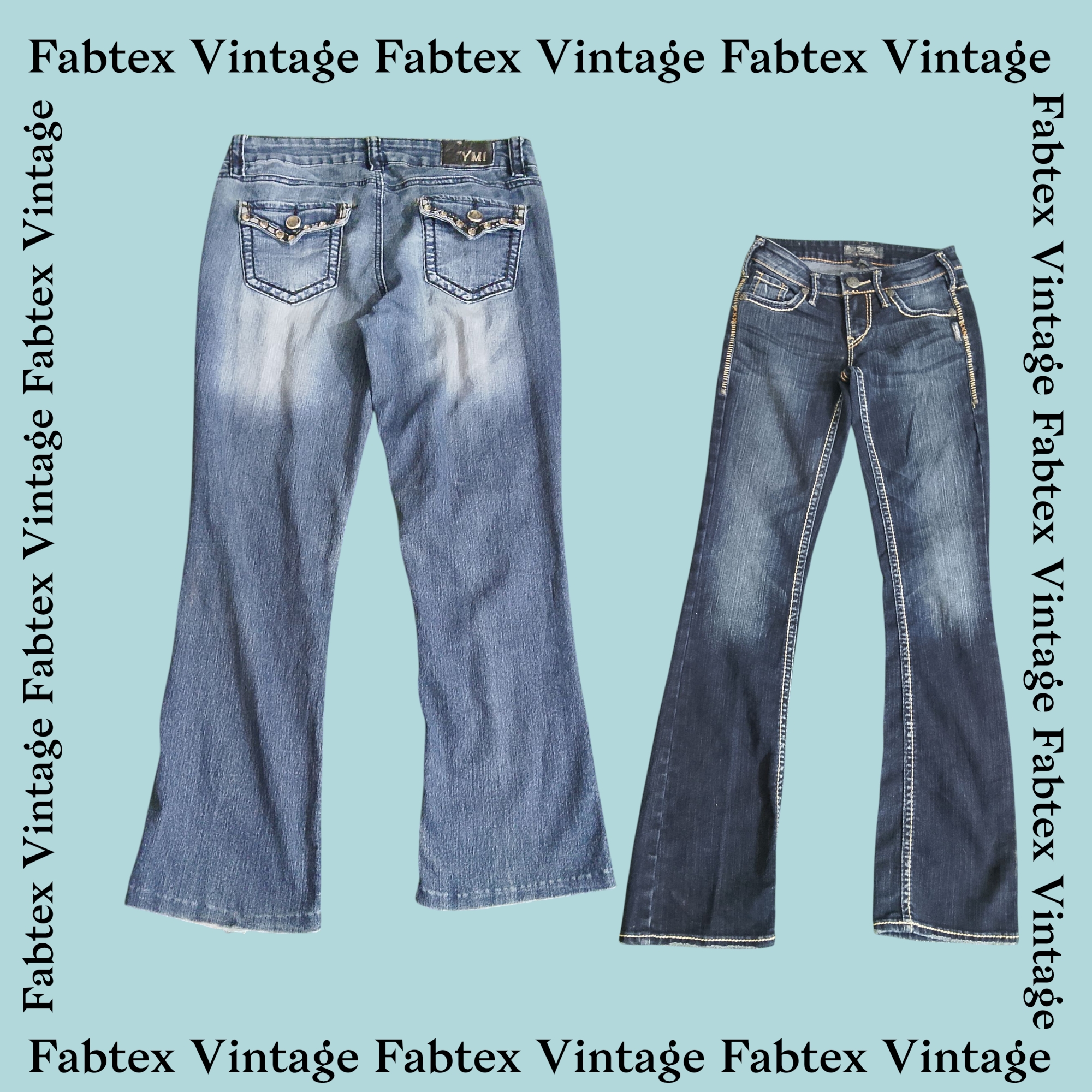 (FV-133) Y2K Embellished Flared Jeans