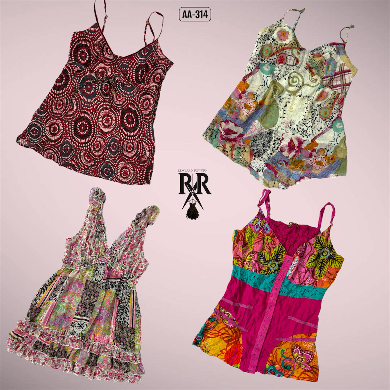 Y2K Rosy Bloom Cami Tops (AA-314)
