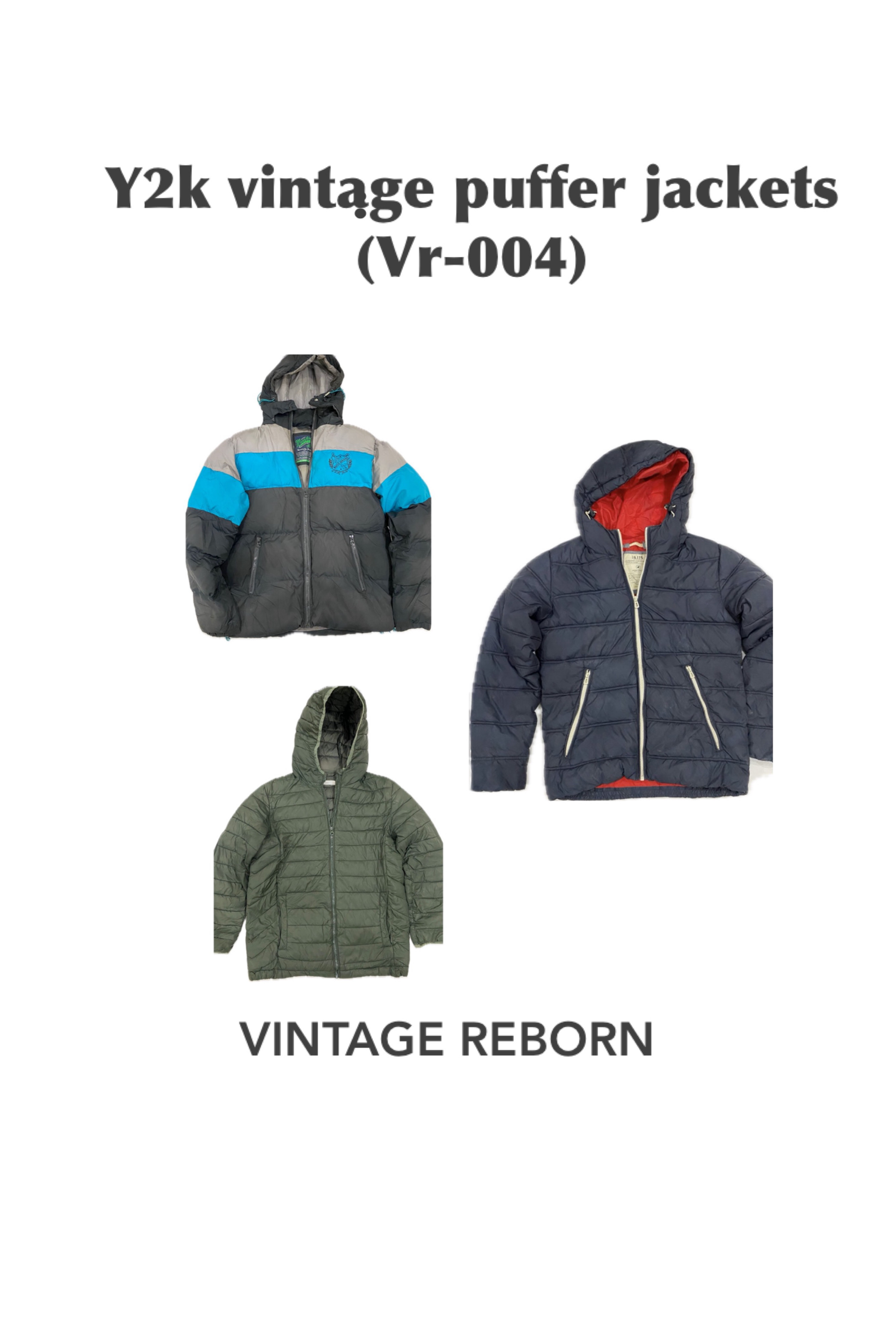 Jaquetas acolchoadas de marca mista vintage dos anos 90 (90s) Y2k (VRJ-004)