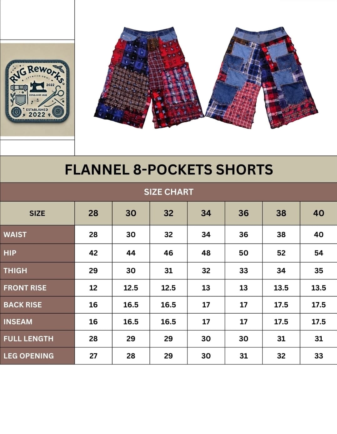 Upcycled Boro Patchwork Flannel Jorts