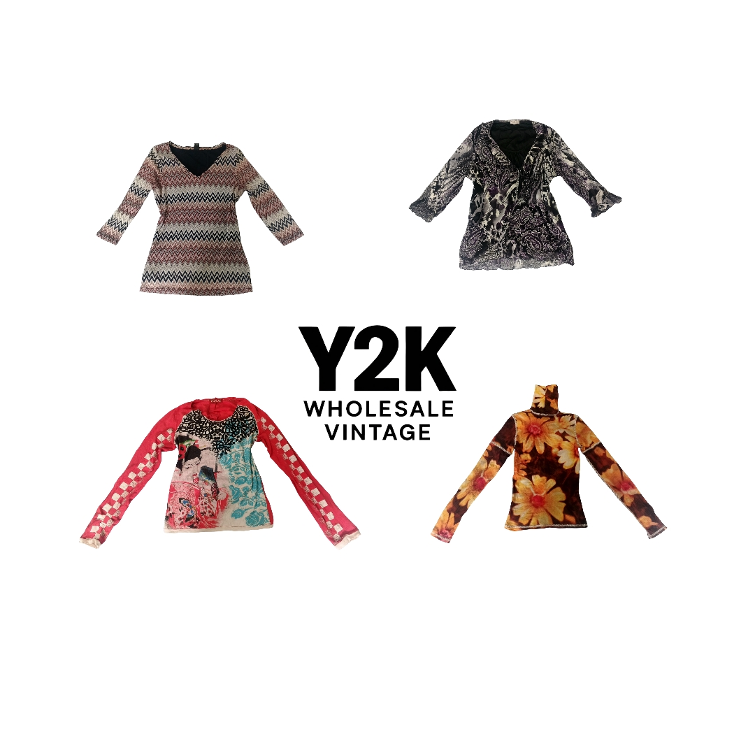 Y2K European Mesh Long Sleeve Tops  (YWV209)