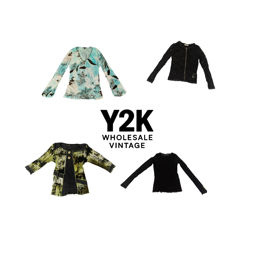 Y2K European Mesh Long Sleeve Tops  (YWV221)