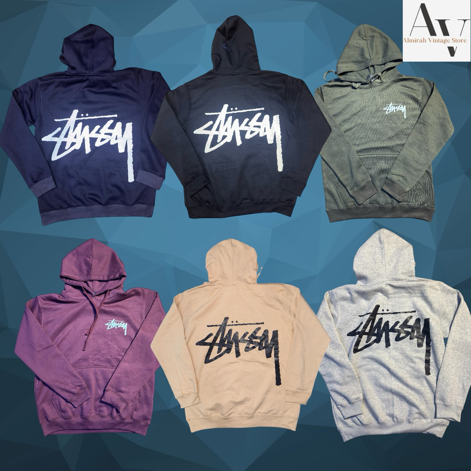 Stussy rework style Stussy logo hoodies