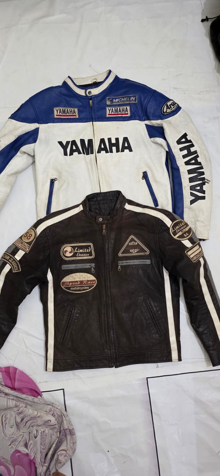 Veste en cuir de moto café racer pour hommes