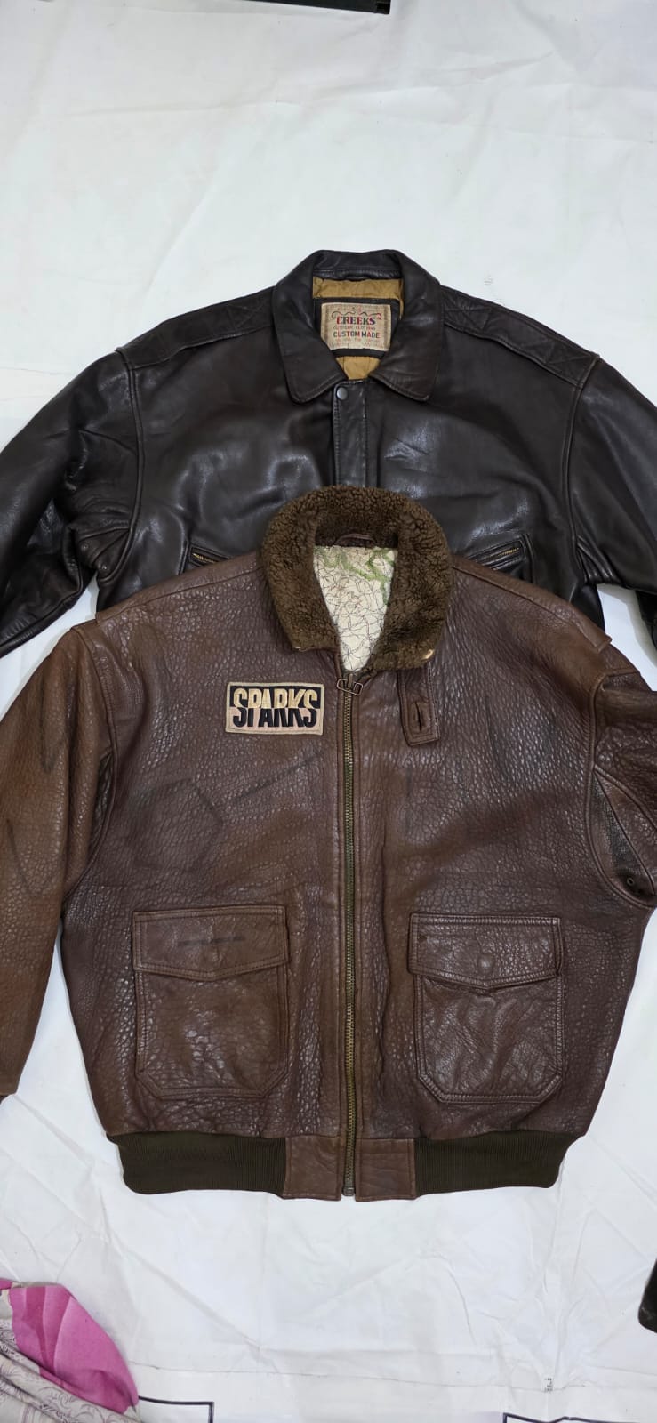 Vestes en cuir d'aviateur/bomber pour hommes