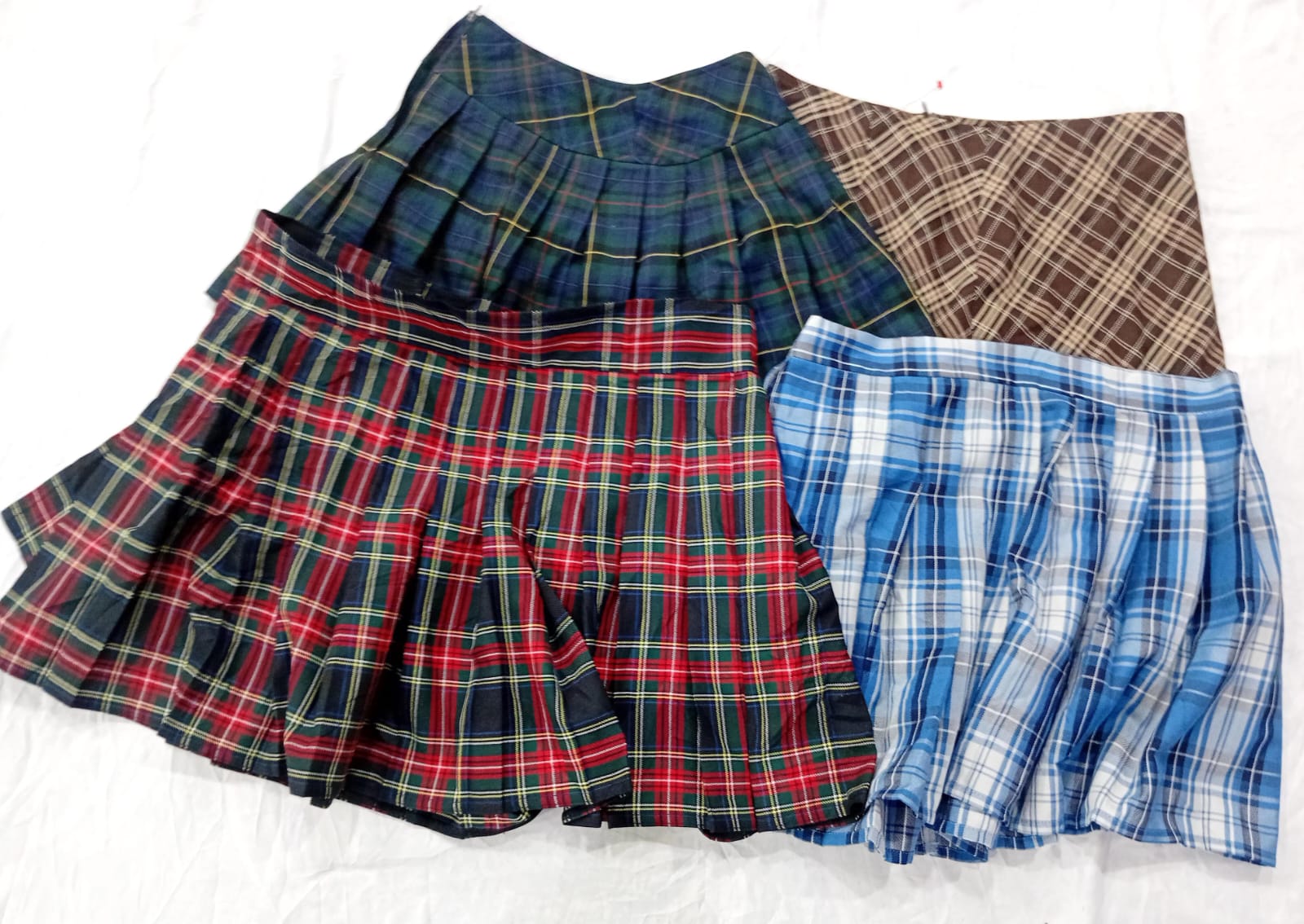 IQ0906 Y2K Check Chic Skirts