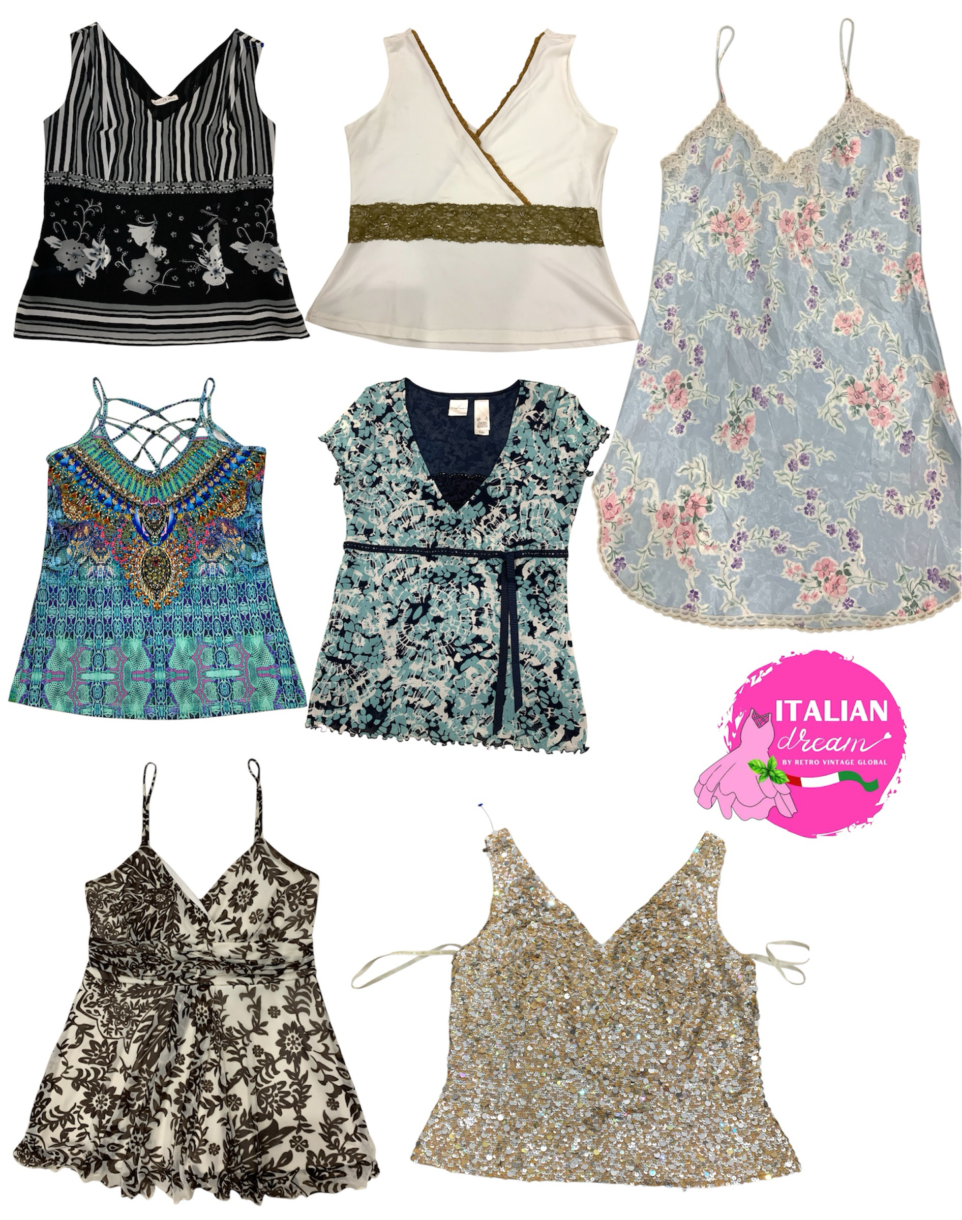 Y2k fairy beaded top with slip dresses mixed bundles