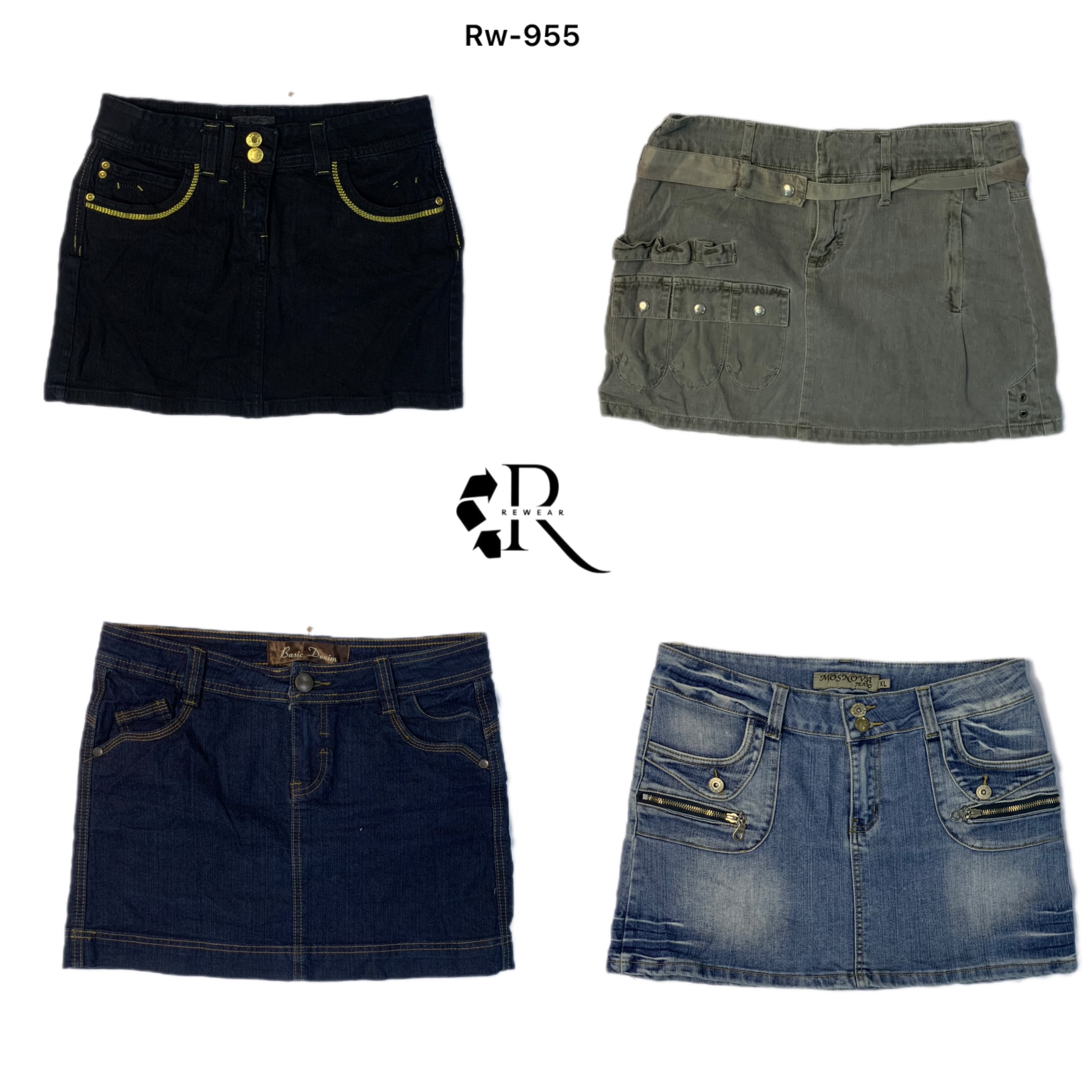 Y2K IT Girl Denim Micro Mini Skirt (RW-955)