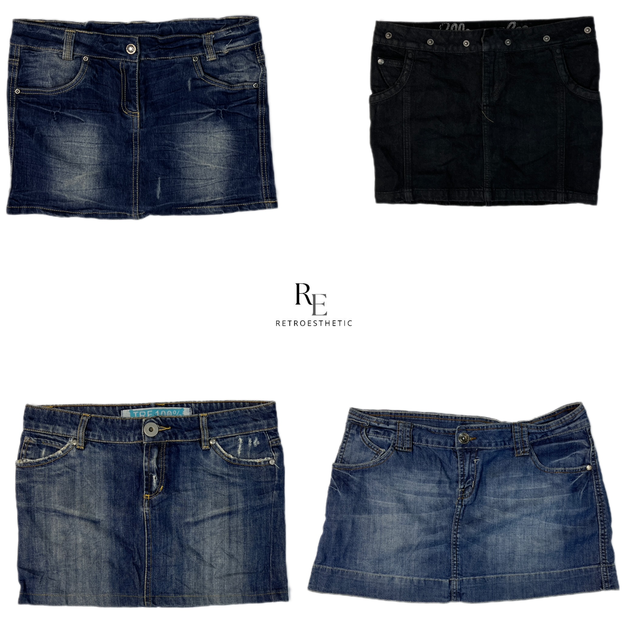Y2K IT Girl Era Denim Mini Skirts (RE-2208)