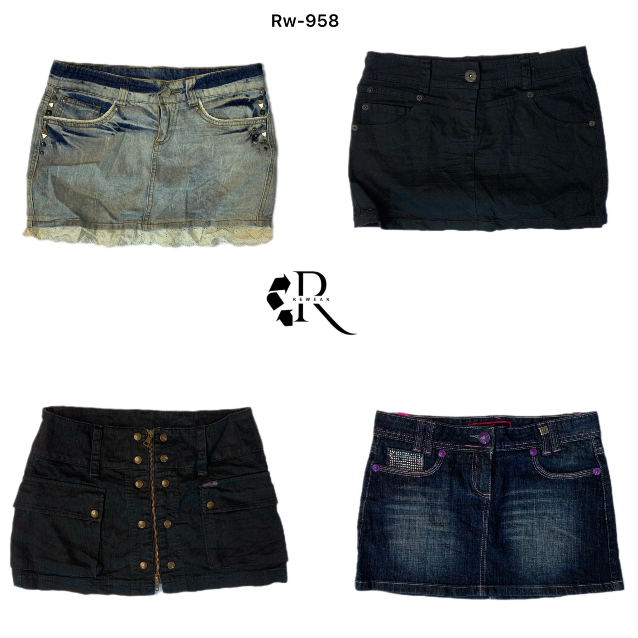 Y2K Britney Era Denim Mini Skirts (RW-958)