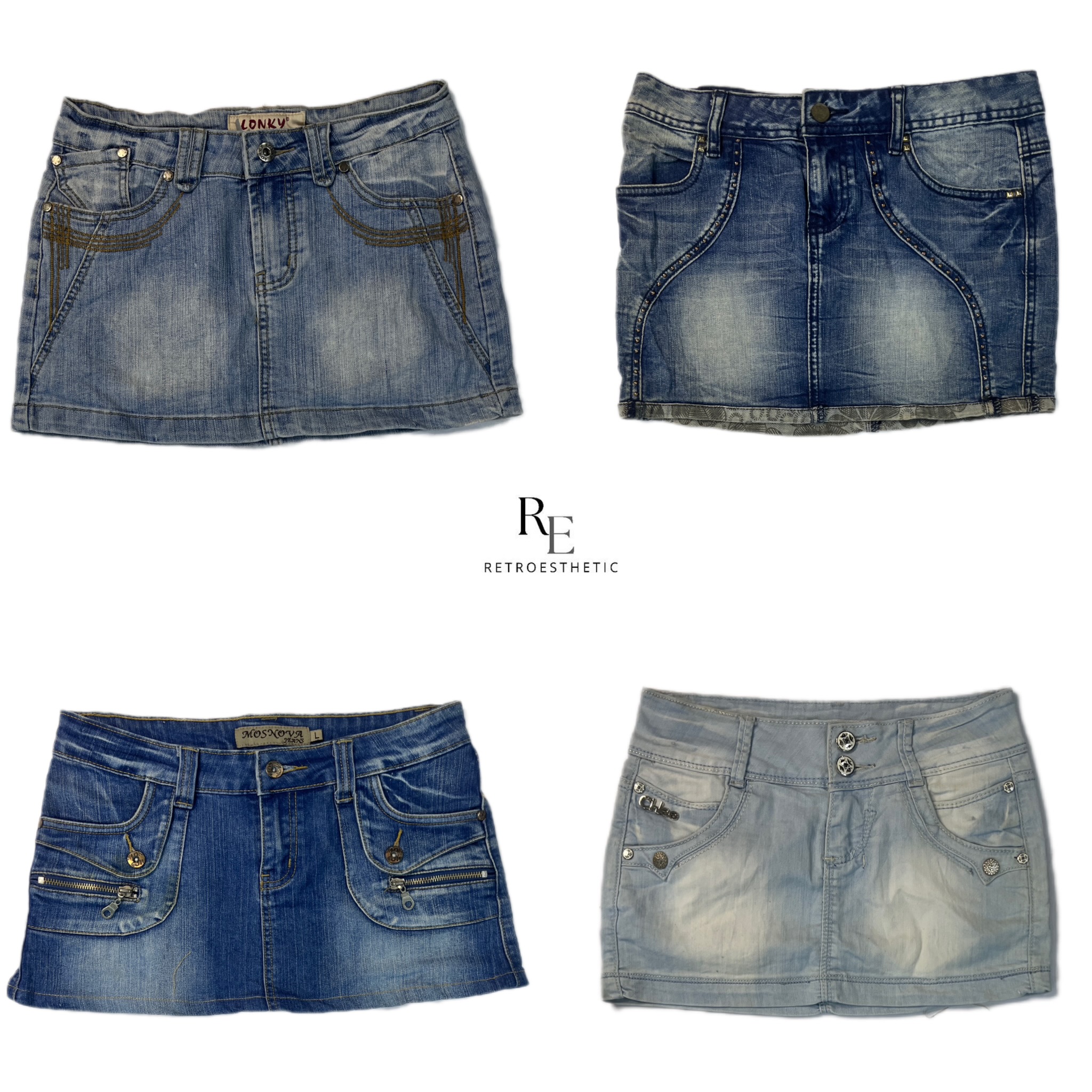 Y2K Brithny Era Denim mini skirts (RE-2219)