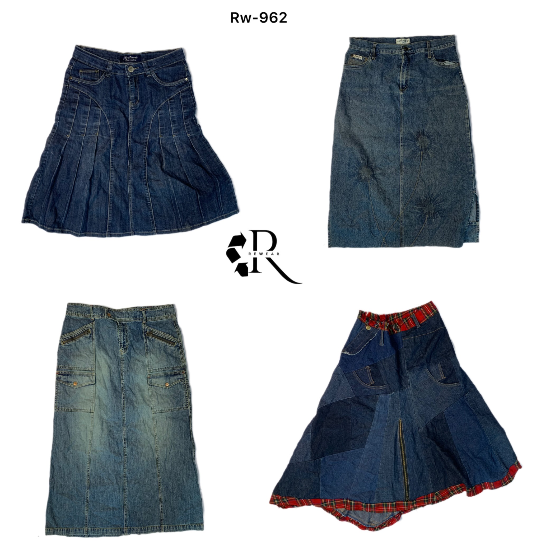 Y2K Unique denim Midi Skirts (RW-962)