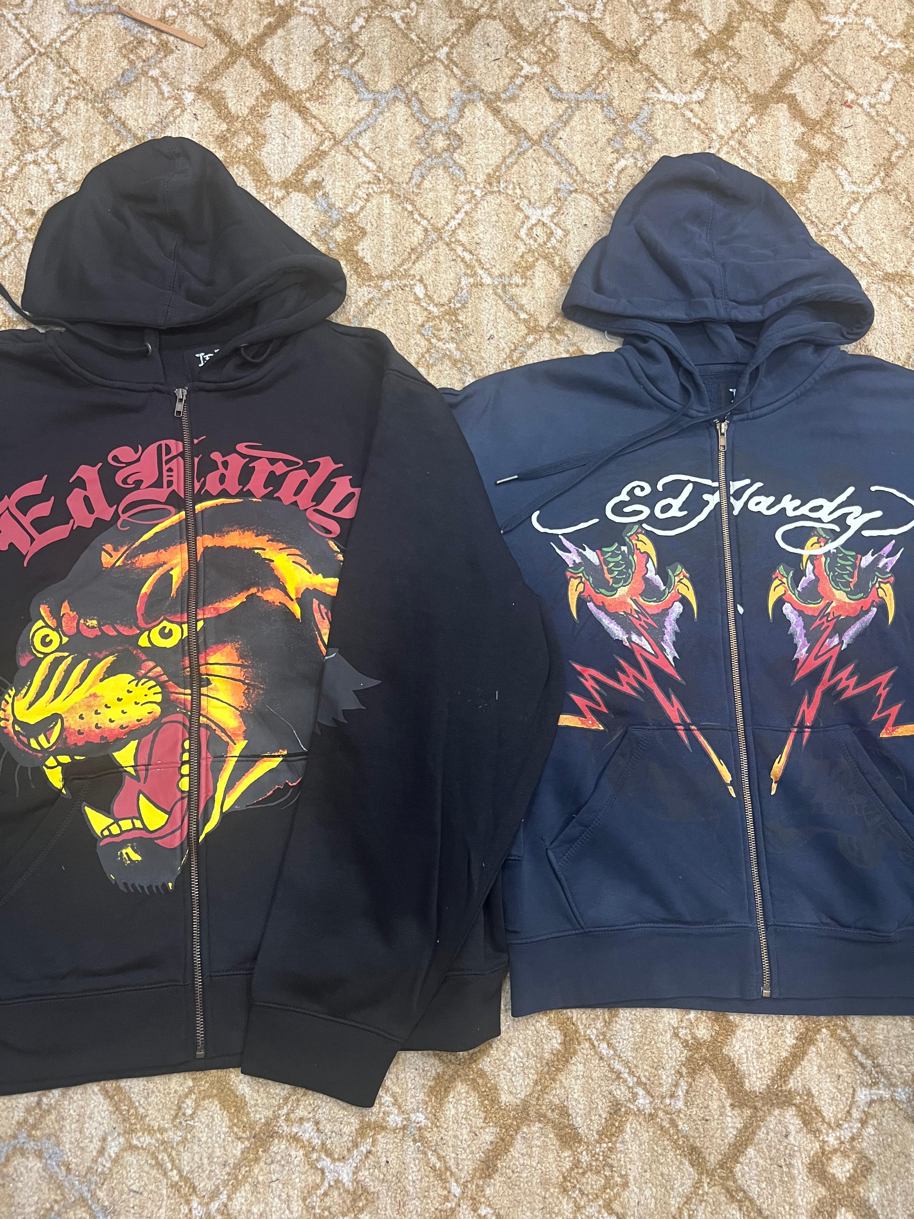 Ed Hardy Hommes Sweat-shirts à capuche zippés
