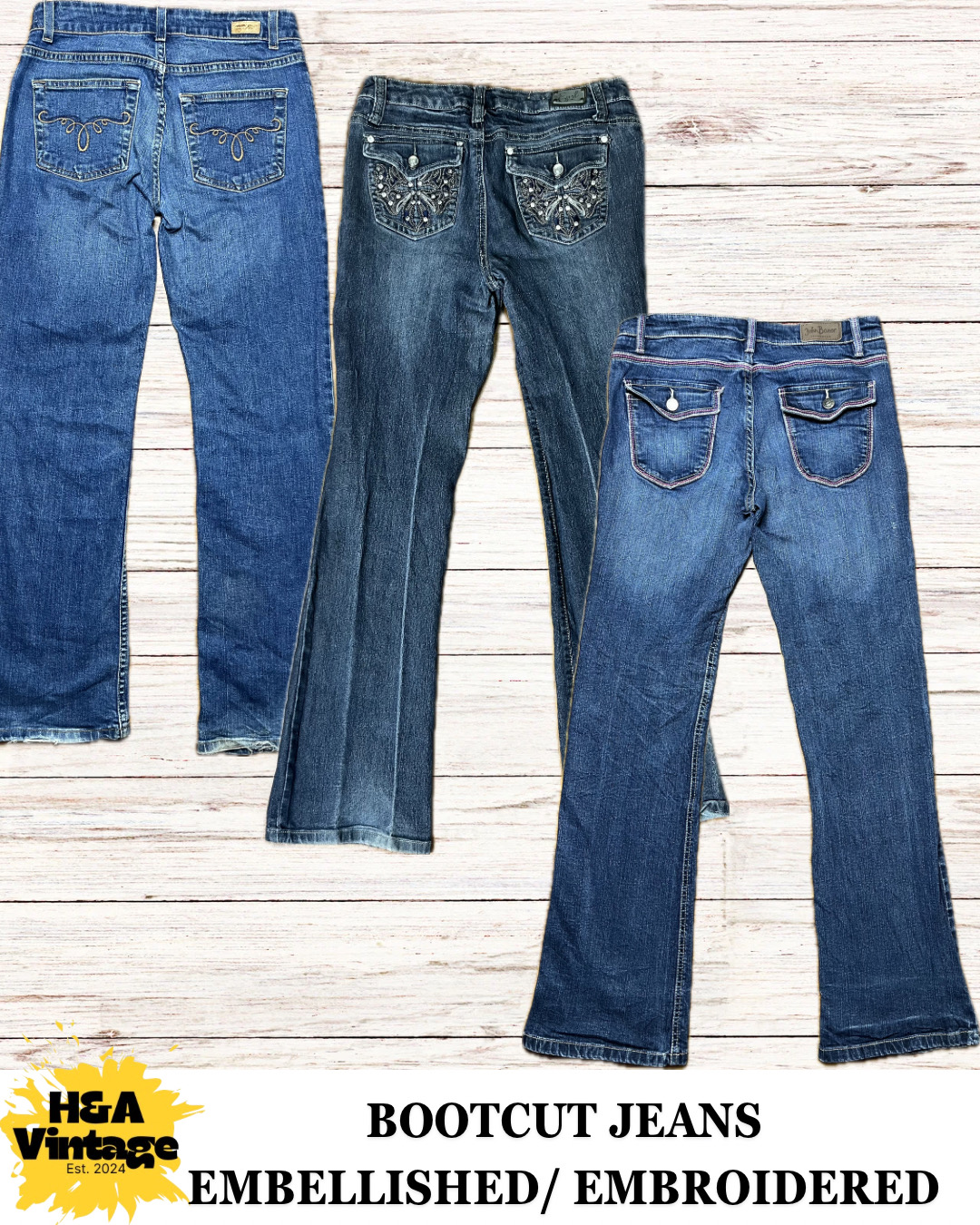 Y2K EMBROIDERED OR EMBELLISHED BOOTCUT JEANS
