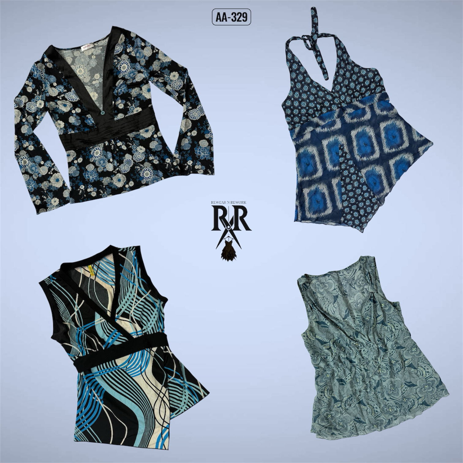Y2K Blue Hour Mix Tops (AA-329)