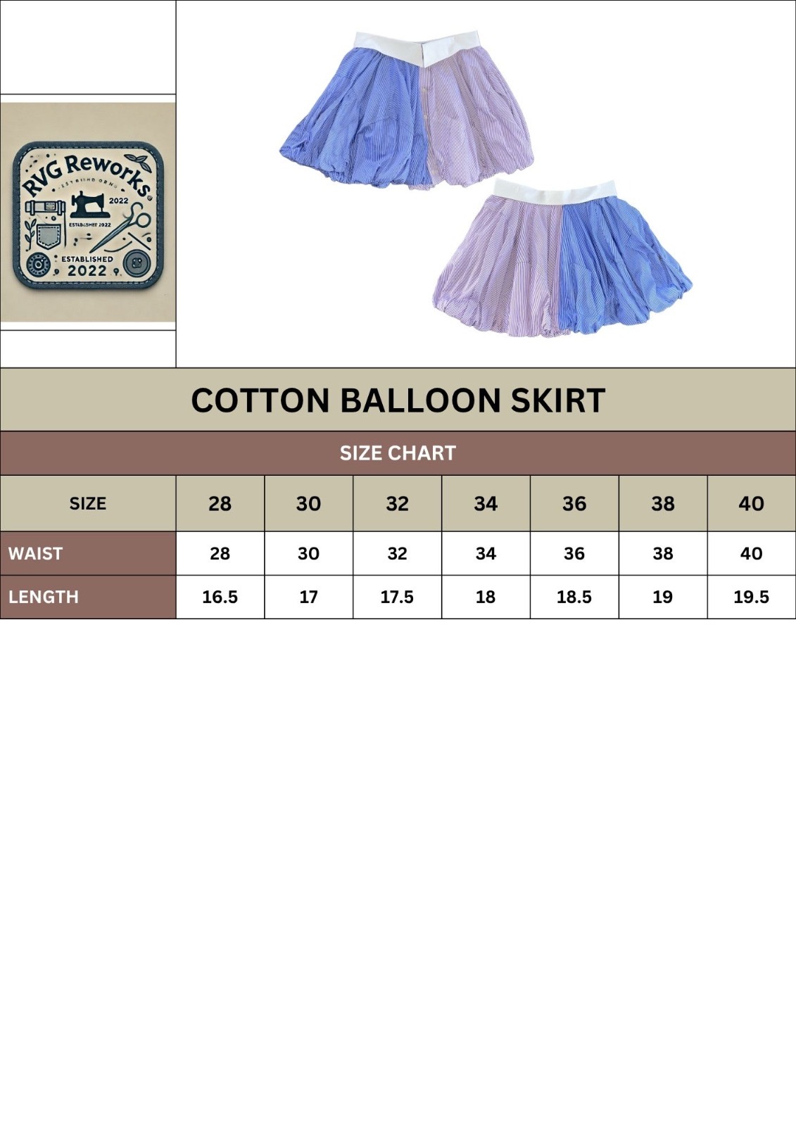 Upcycled Cotton Balloon Skirt