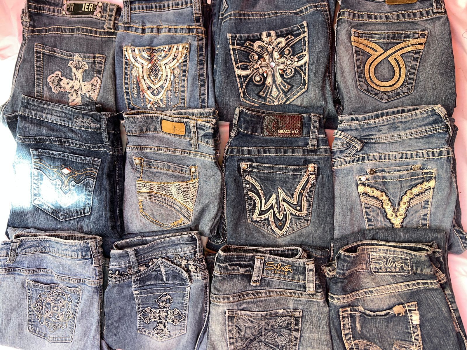 SILVER AND OTHER MIX BRANDS JEANS (MR 3005)