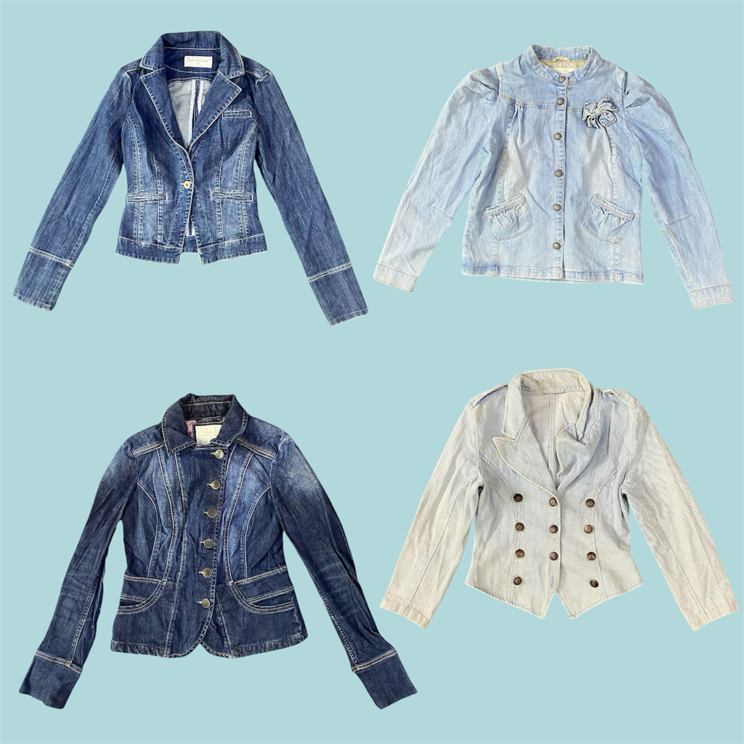 Y2K Denim Blazer Jacket (TS-1149)