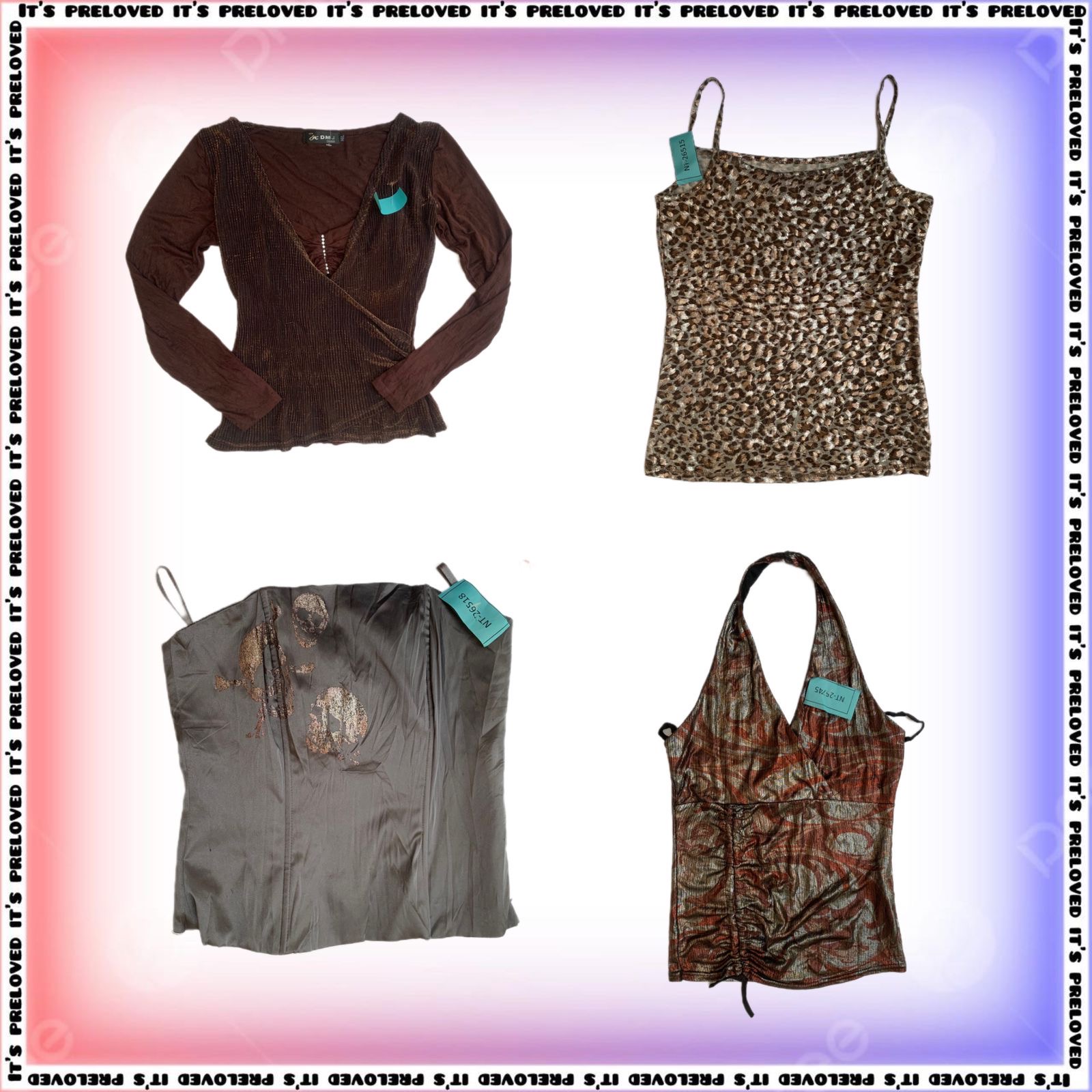 Fou des métalliques : tous les tops métalliques style mix (SS-1409)