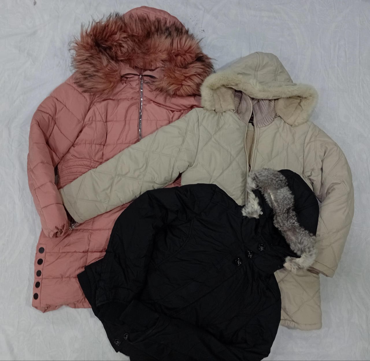 IQ0919 Y2K Glam Fur Puffer Revival Jackets