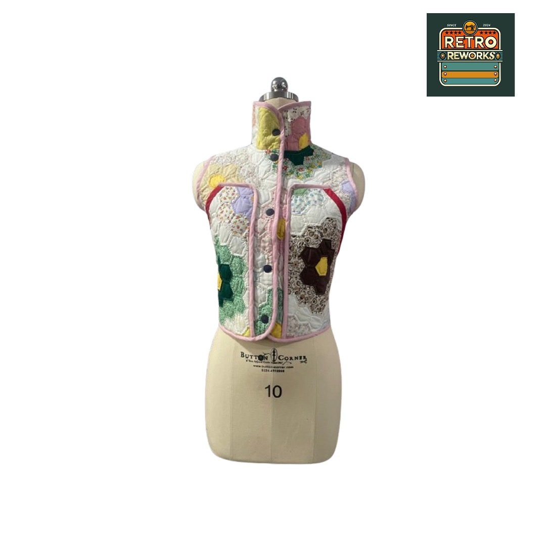 SS25 Upcycled Front Tie Quilt Gilet