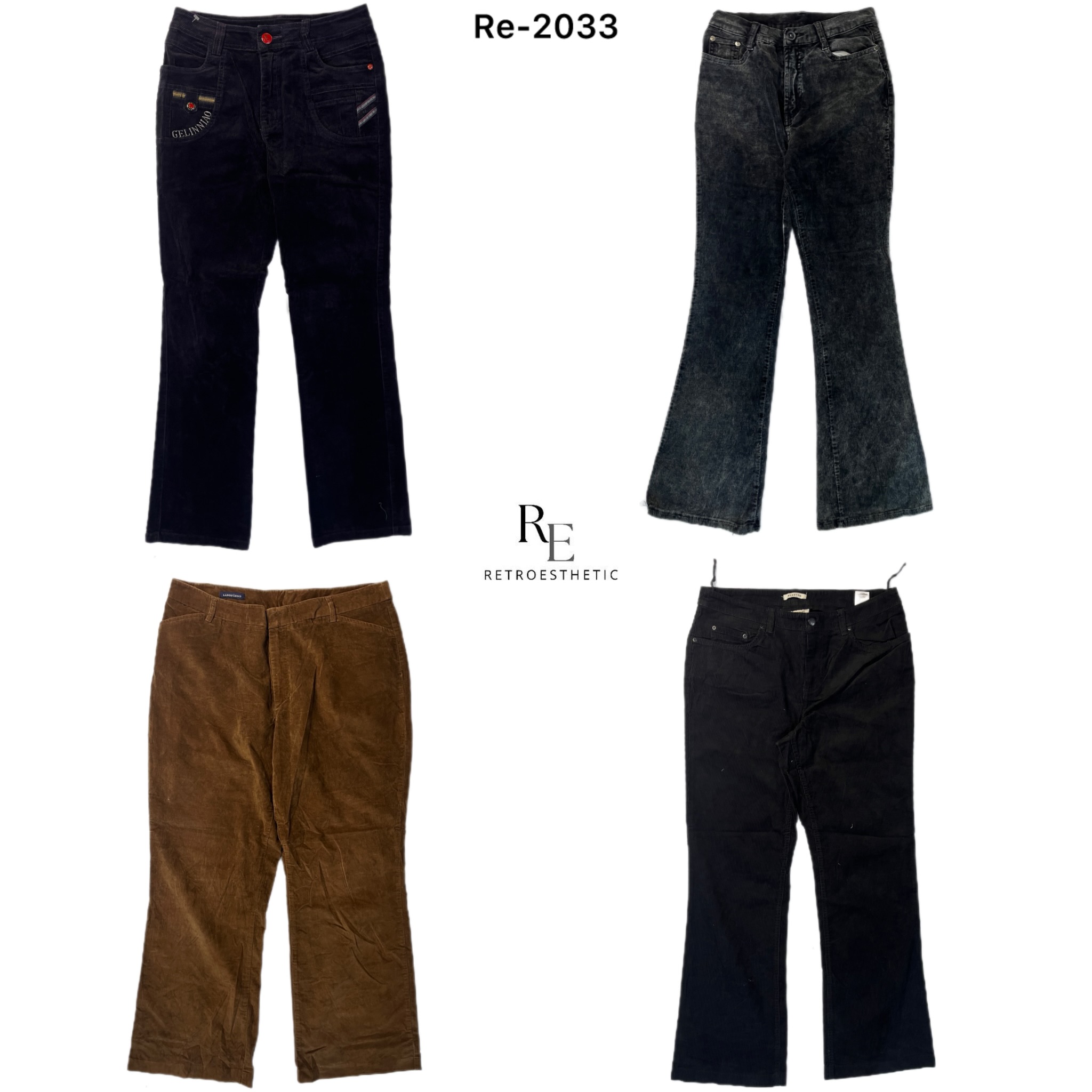 Y2K Corduroy Flared Pants (RE-2033)