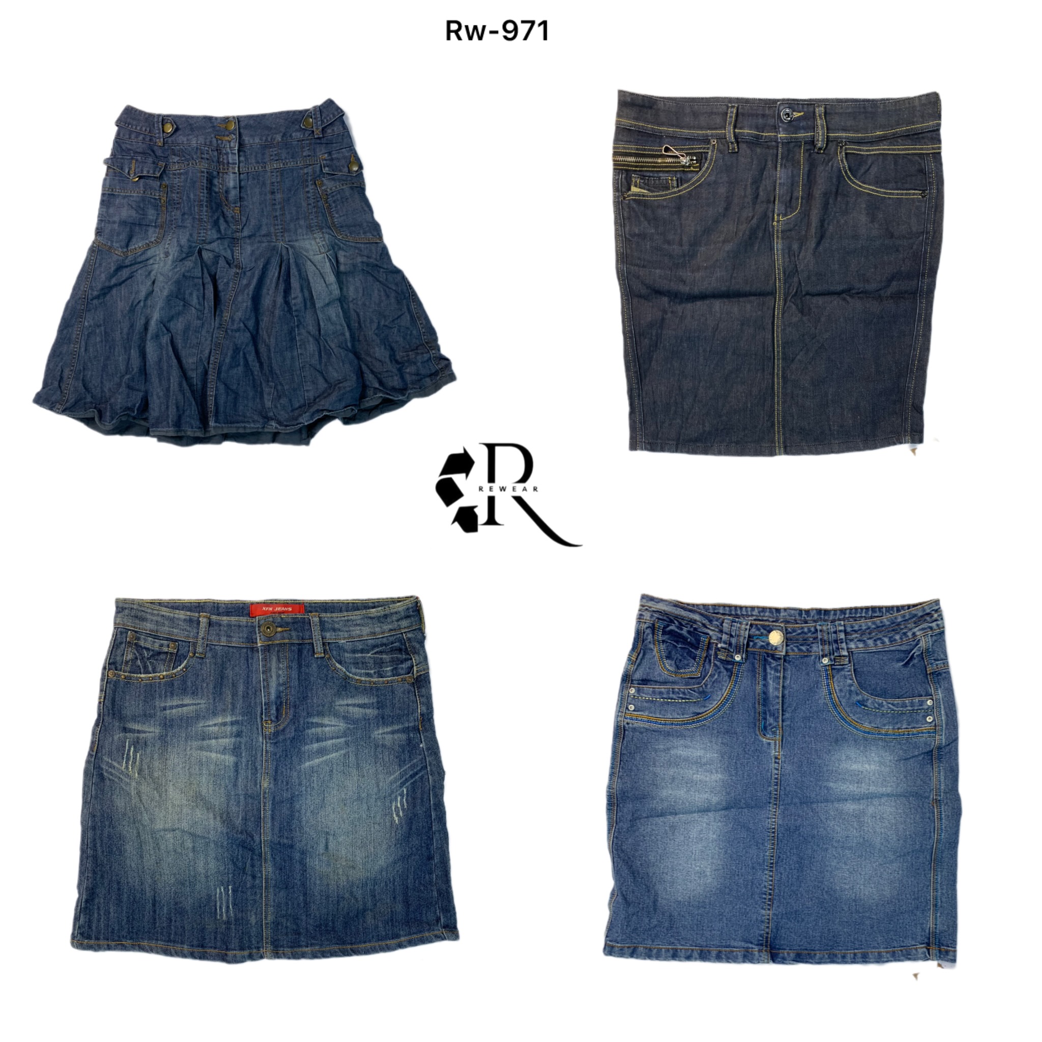 Y2K Cyber Girl Era Denim Midi Skirts (RW-971)