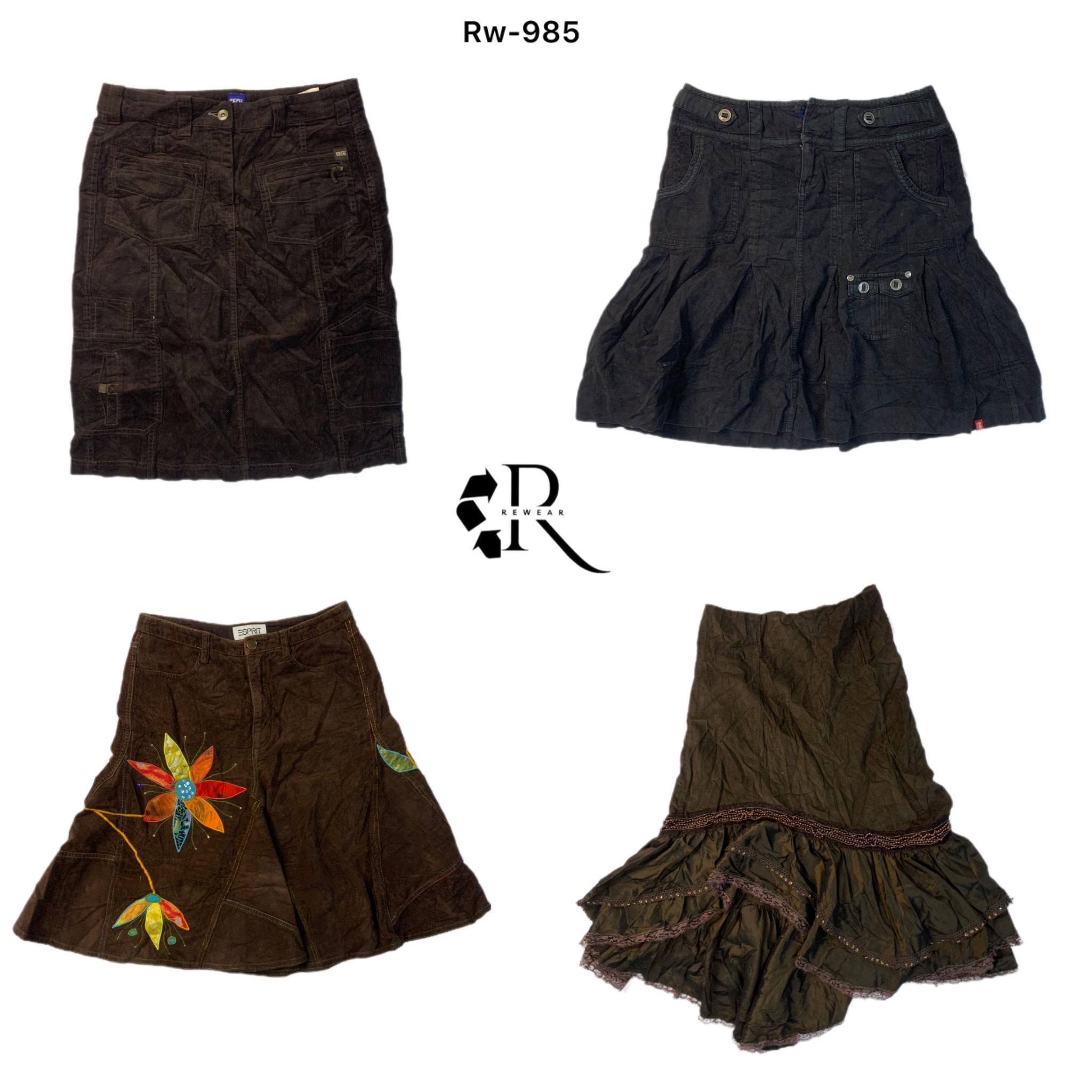 Y2K Unique Corduroy Midi Skirts (RW-970)