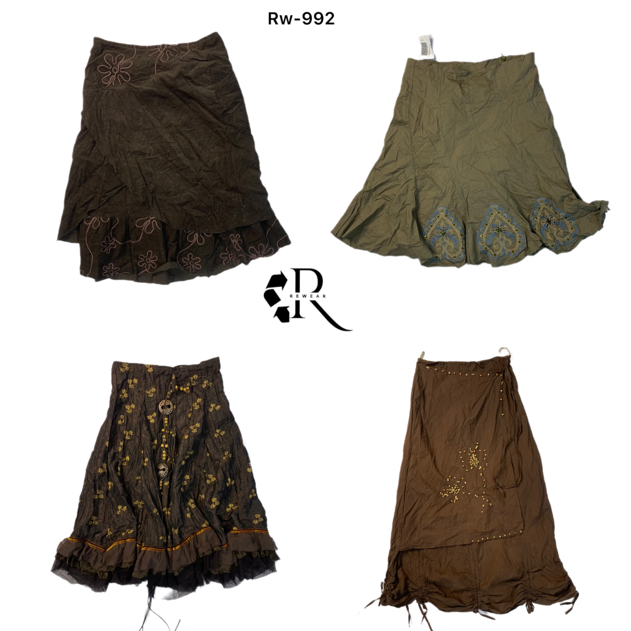 Jupe longue Mix grunge Y2K (Rw-992)