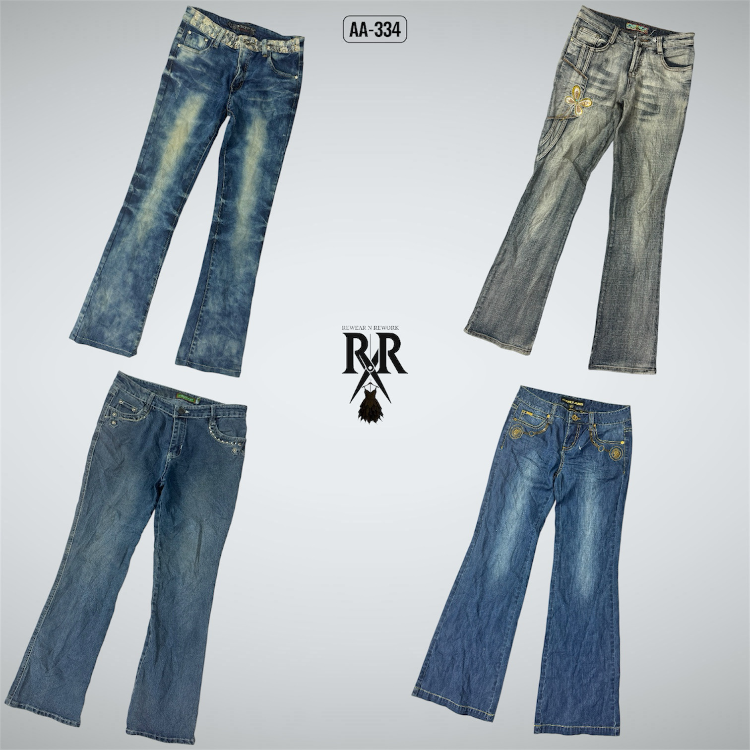 Jean en denim de l'ère Britney Y2K (AA-334)