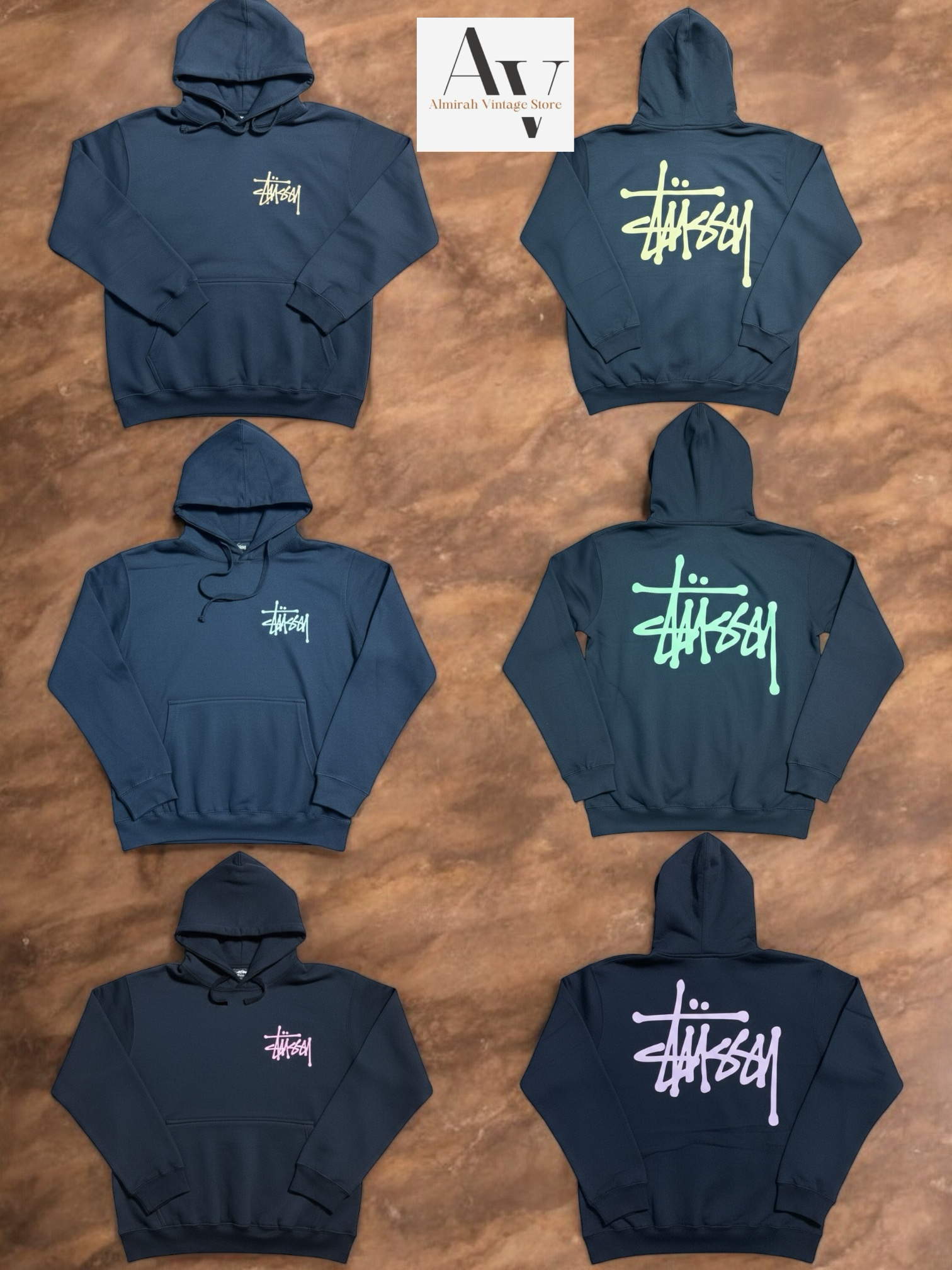 Stussy rework style Neon printed jumper
