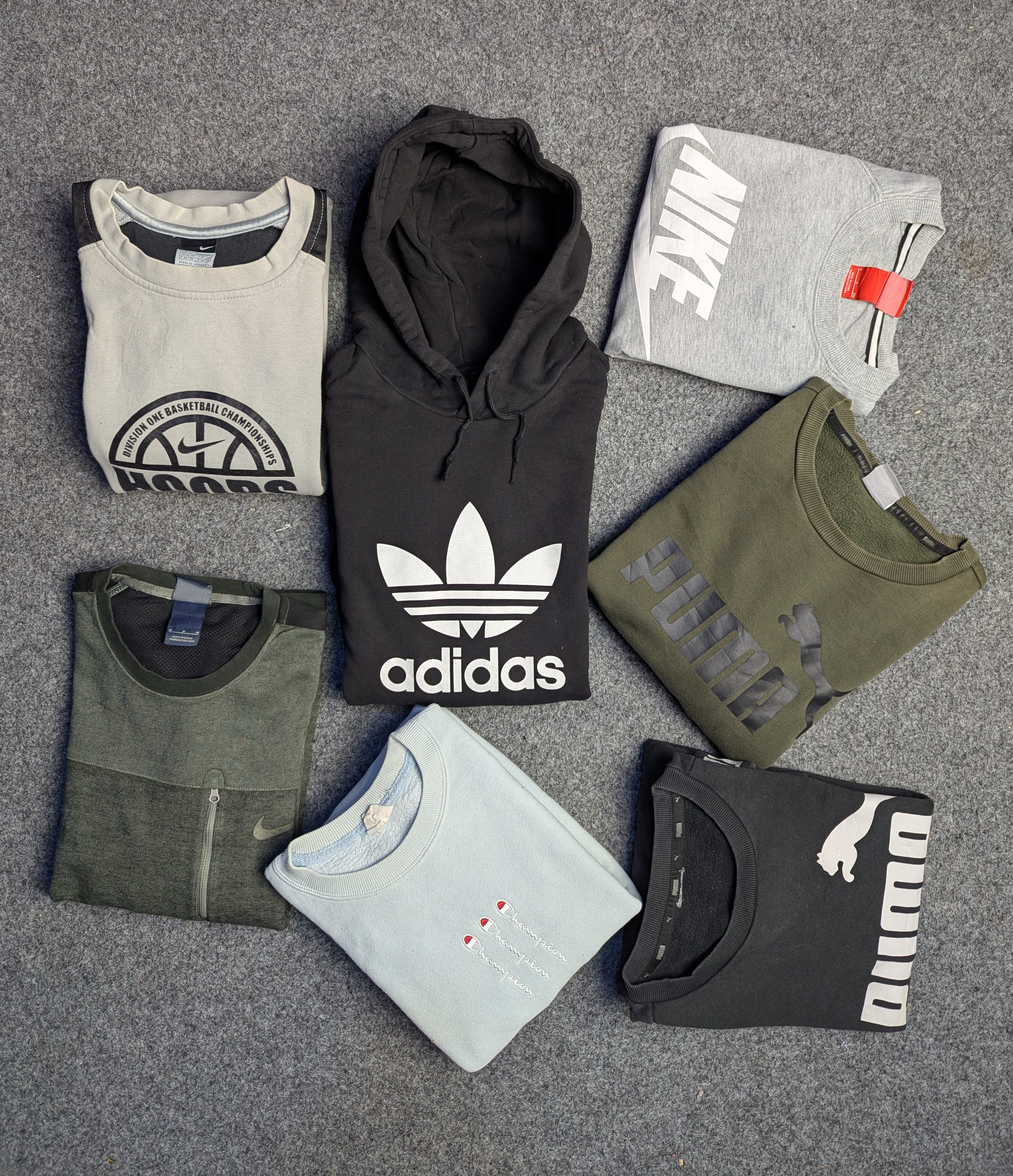 Mix branded vintage round neck hoodies zipper sweatshirt